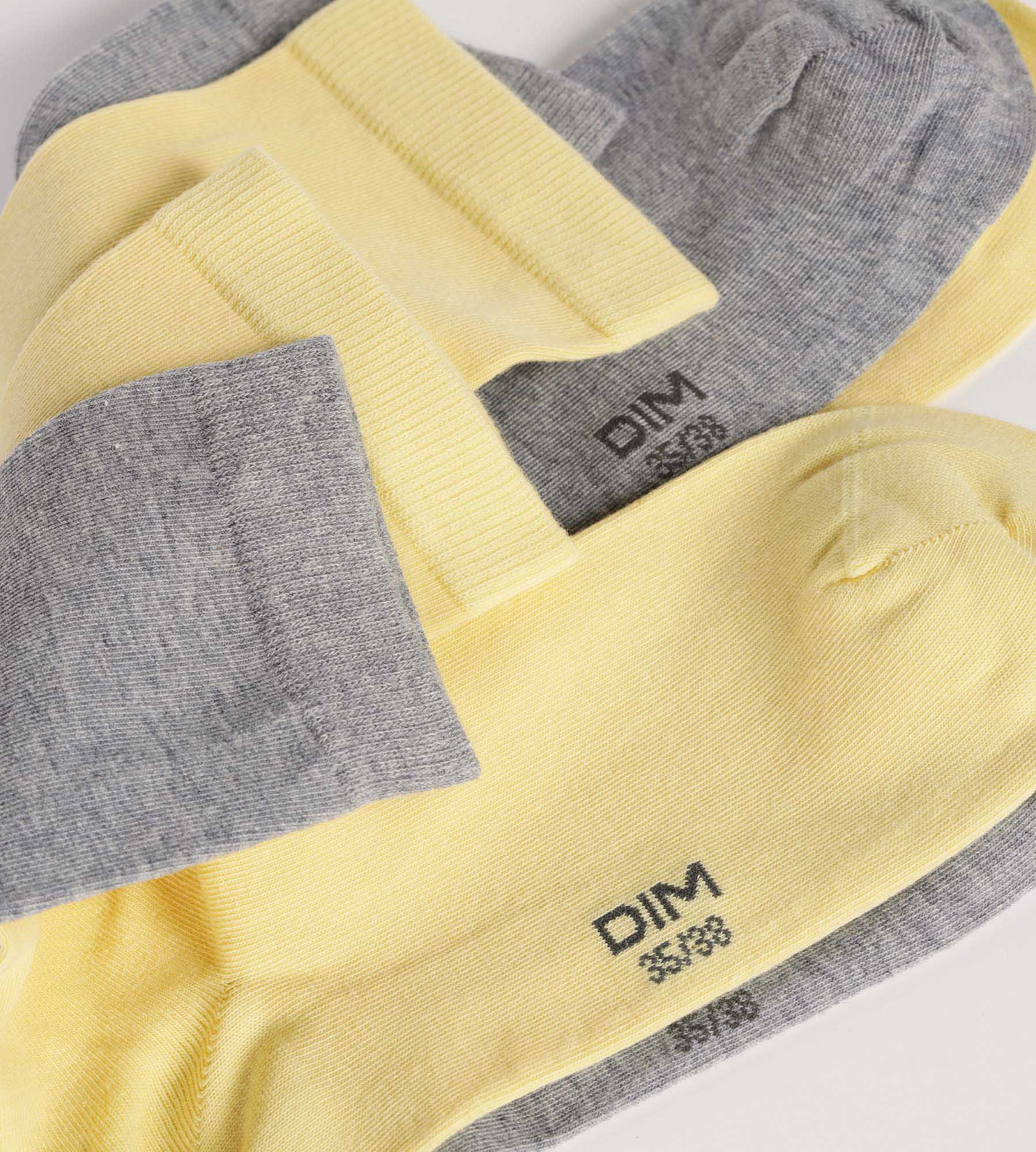 DIM Pack de 2 pares de calcetines de mujer Banana de algodón hasta la rodilla Dim