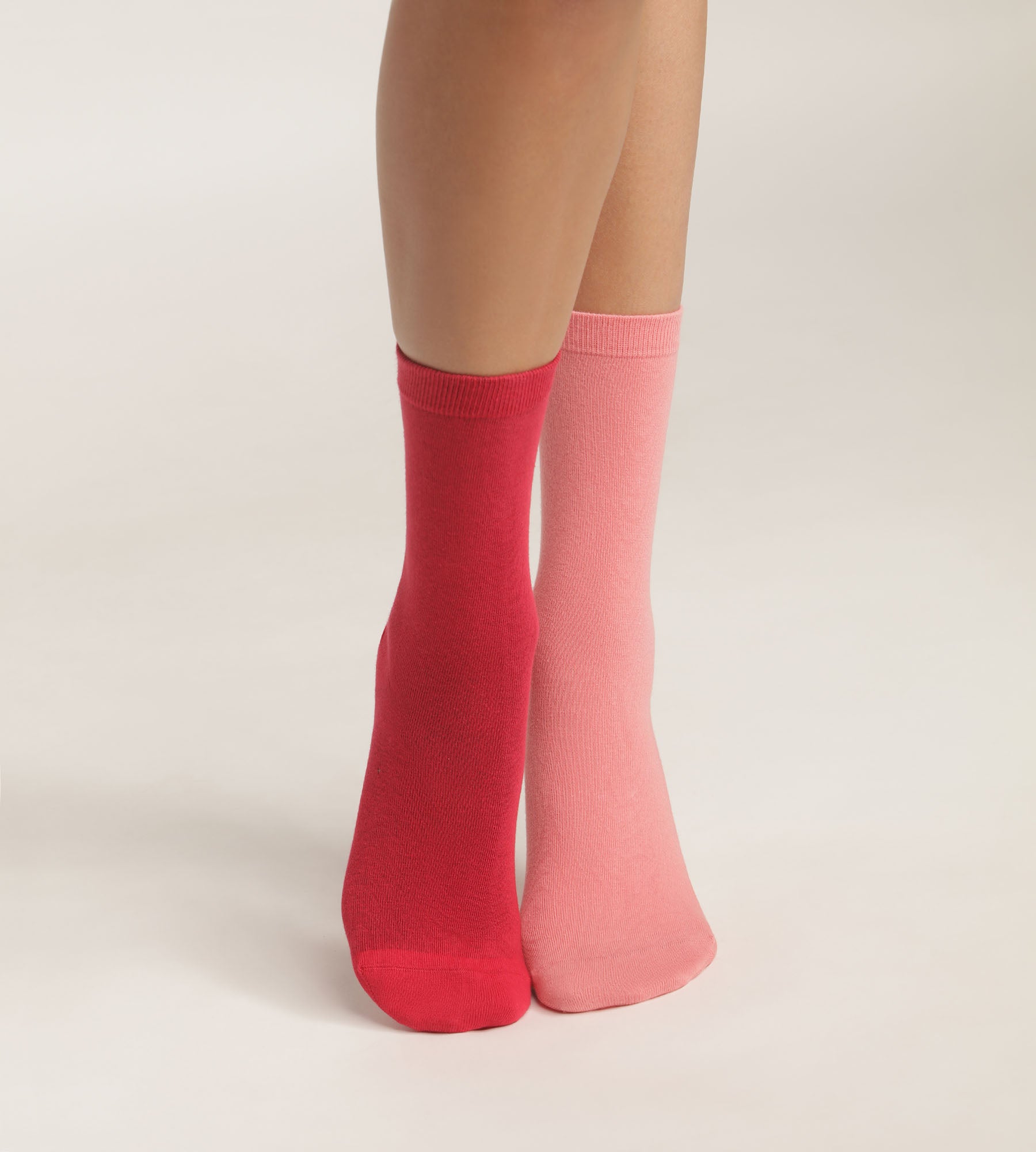 DIM Pack de 2 pares de calcetines de algodón rosa para mujer Dim