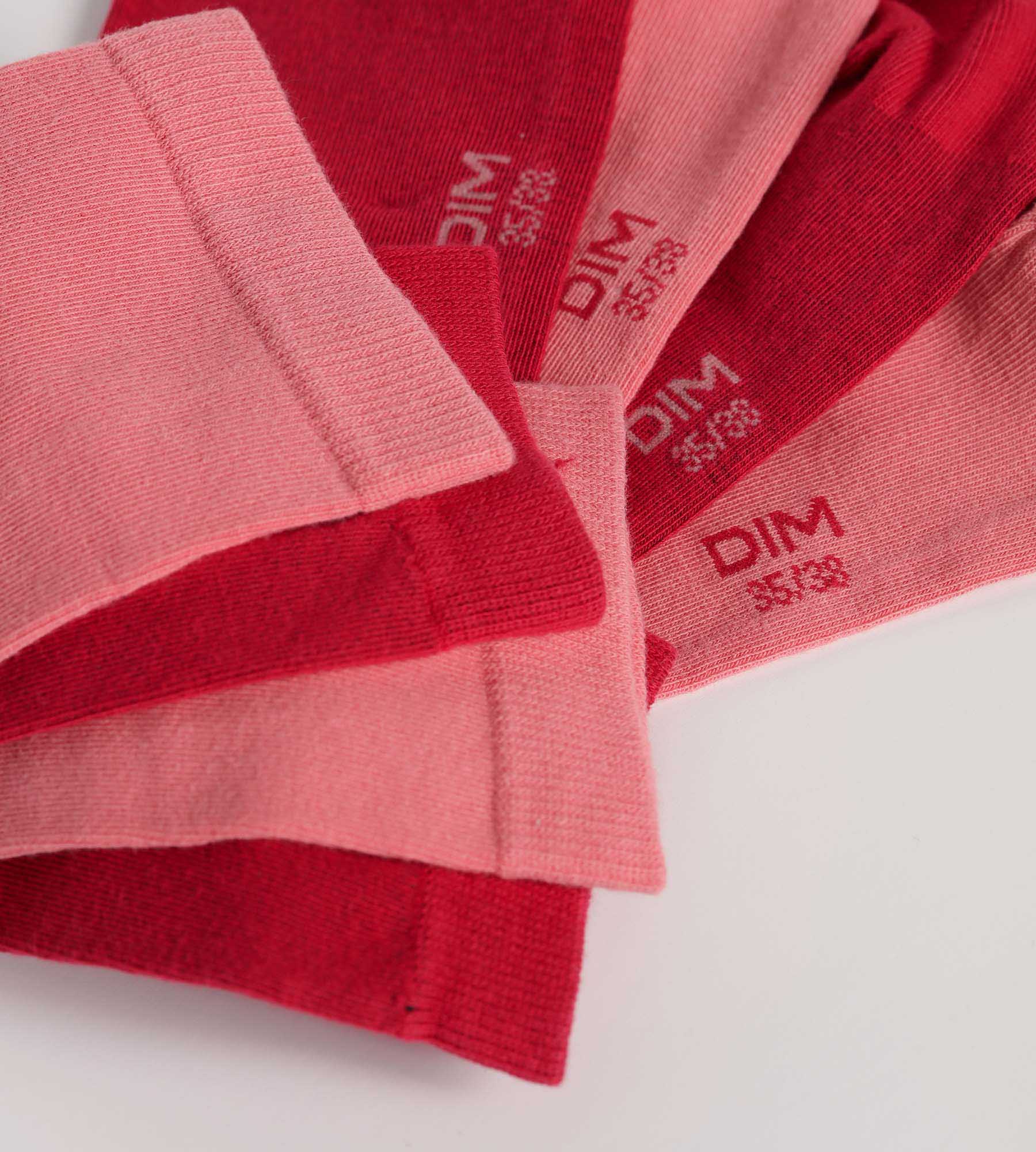 DIM Pack de 2 pares de calcetines de algodón rosa para mujer Dim
