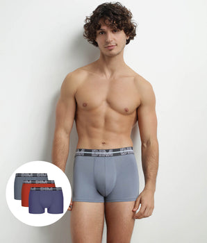 Pack de 3 bóxers de hombre con cinturón 3D Azul Rojo Gris Dim Powerful