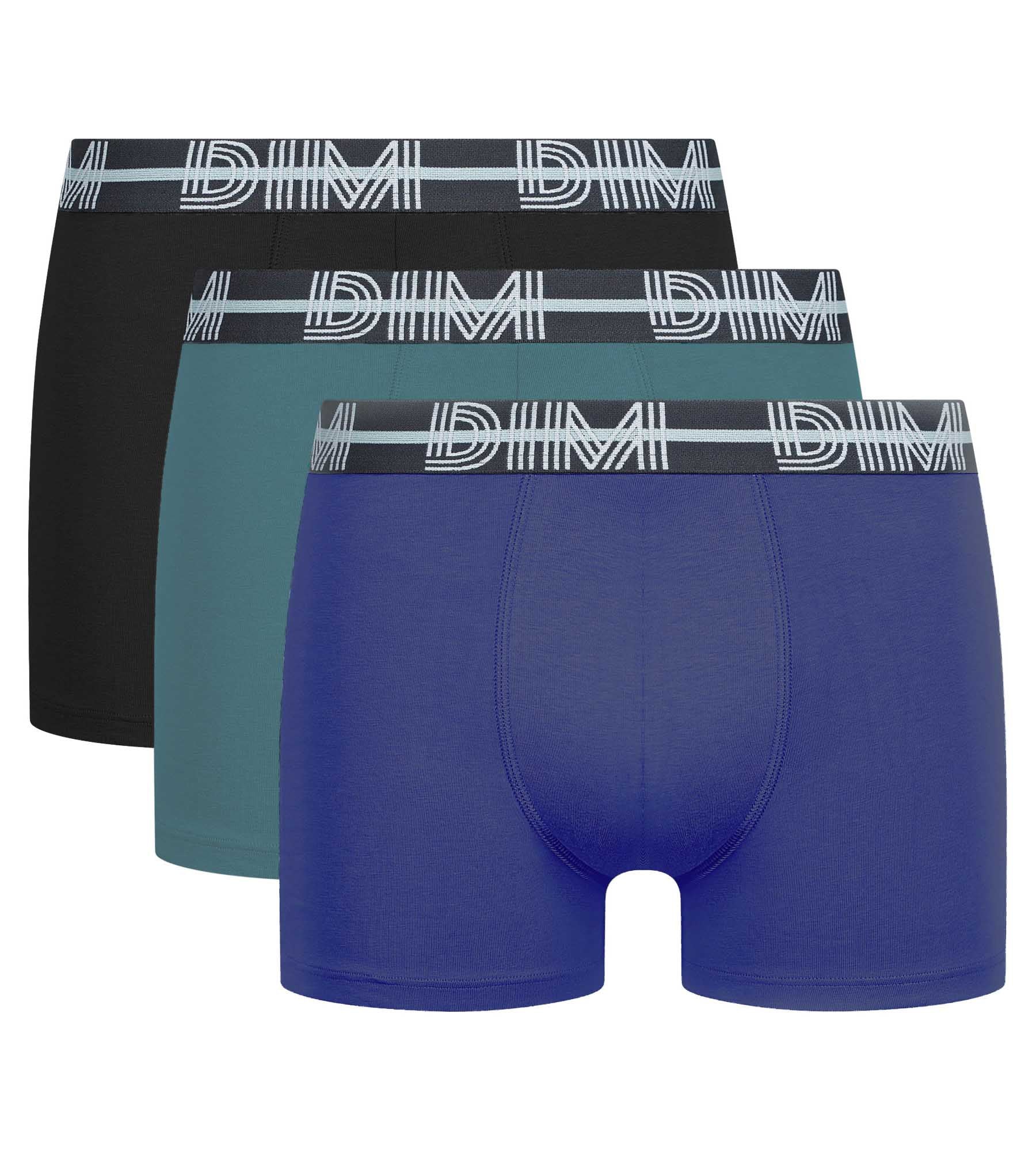 DIM Pack de 3 bóxers con cinturón 3D para hombre Negro Azul Verde Dim Powerful