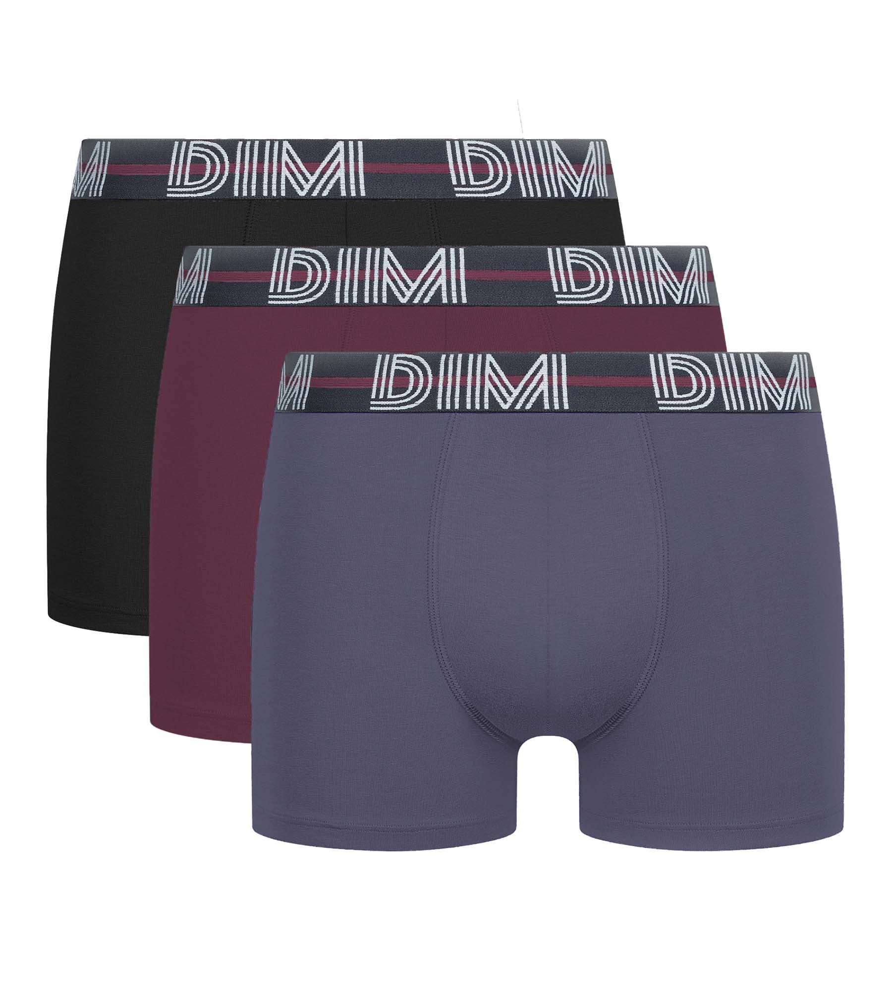 DIM Pack de 3 calzoncillos Powerful Rojo Negro Azul para hombre