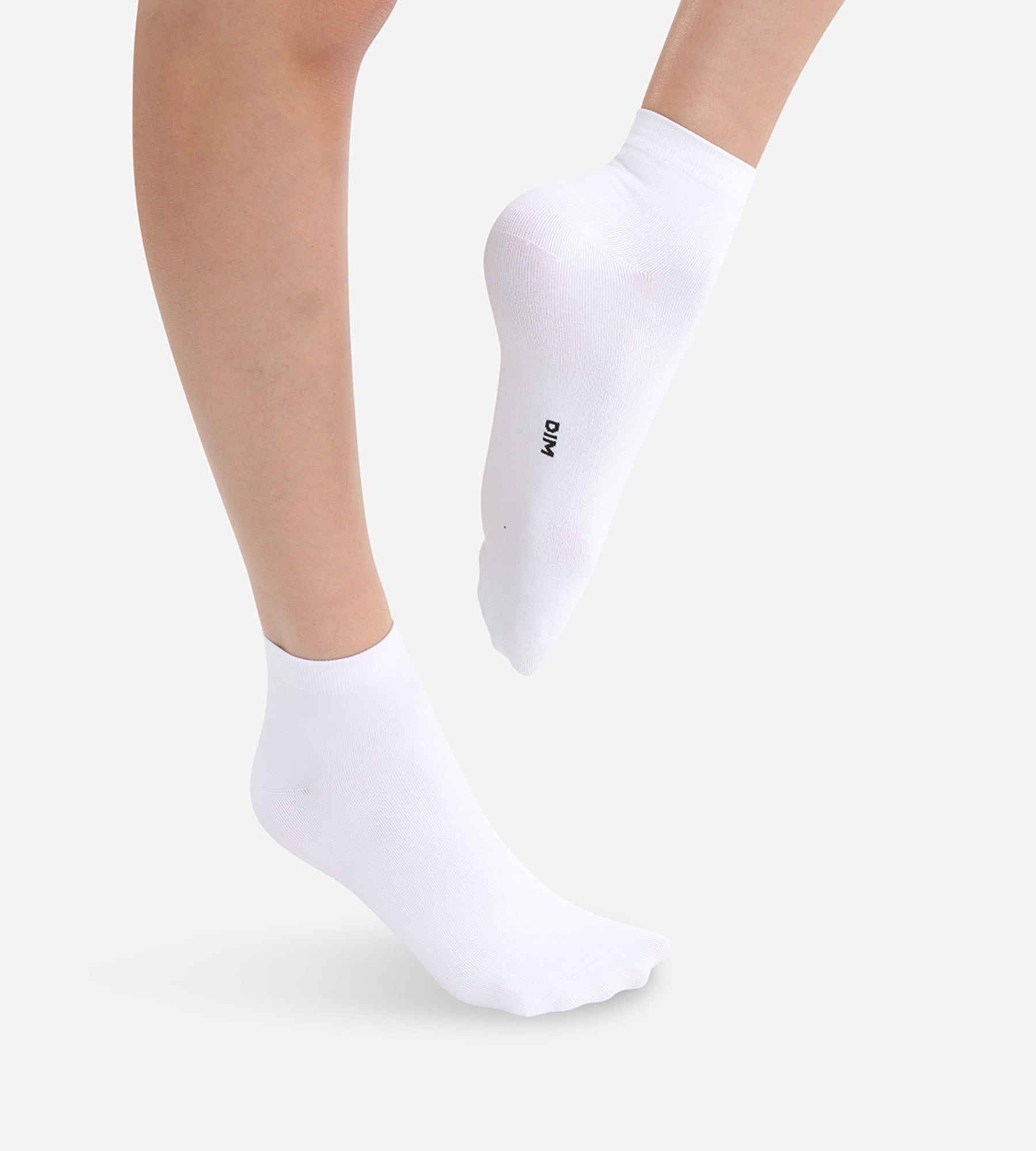 DIM Pack de 2 pares de calcetines bajos blancos segunda piel para mujer