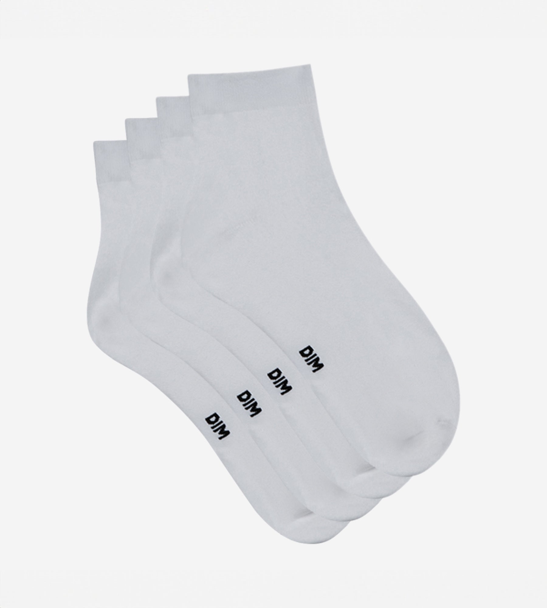 DIM Pack de 2 pares de calcetines bajos blancos segunda piel para mujer