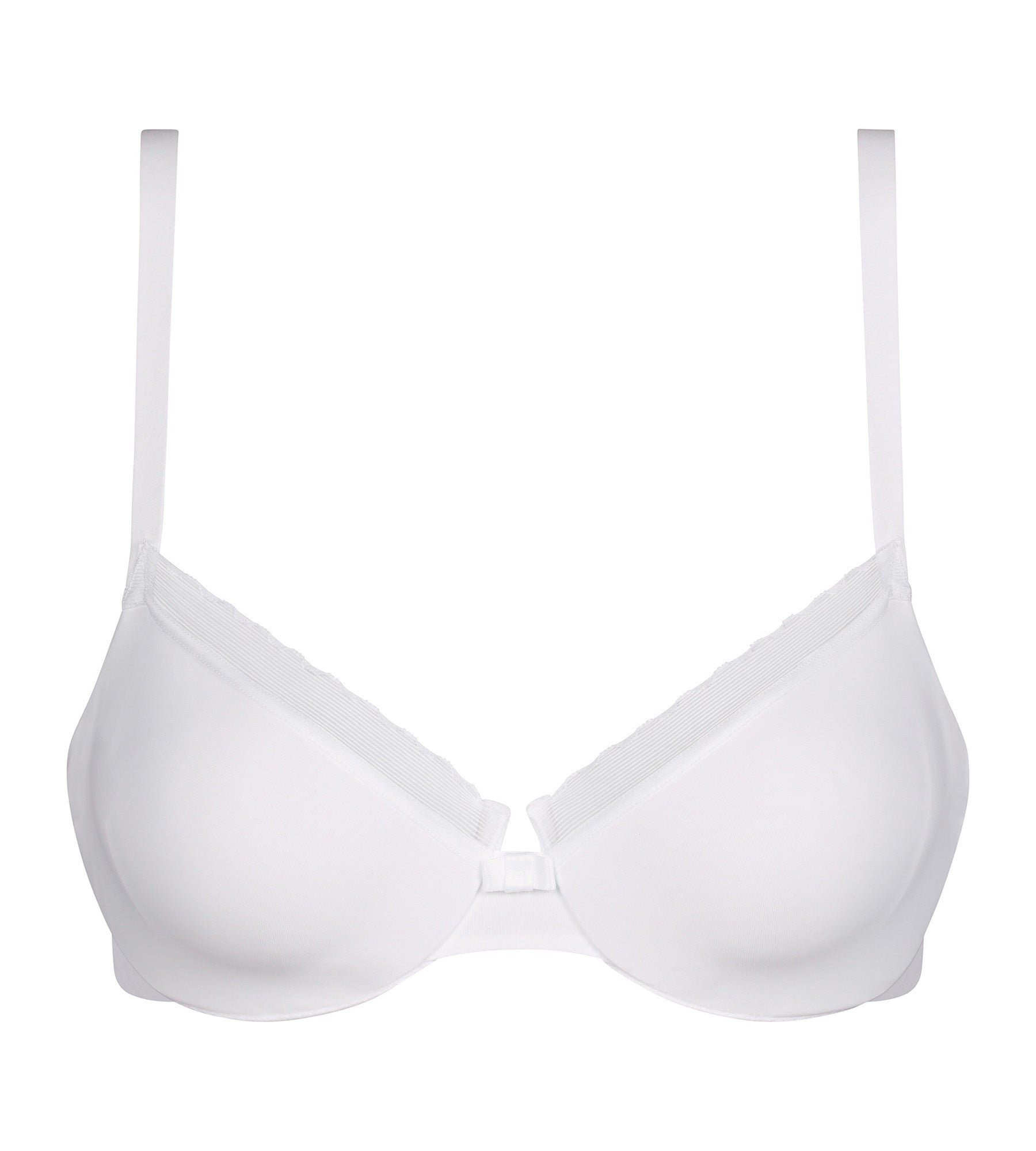 DIM Sujetador push-on blanco de microfibra y tul Dim Daily Confort
