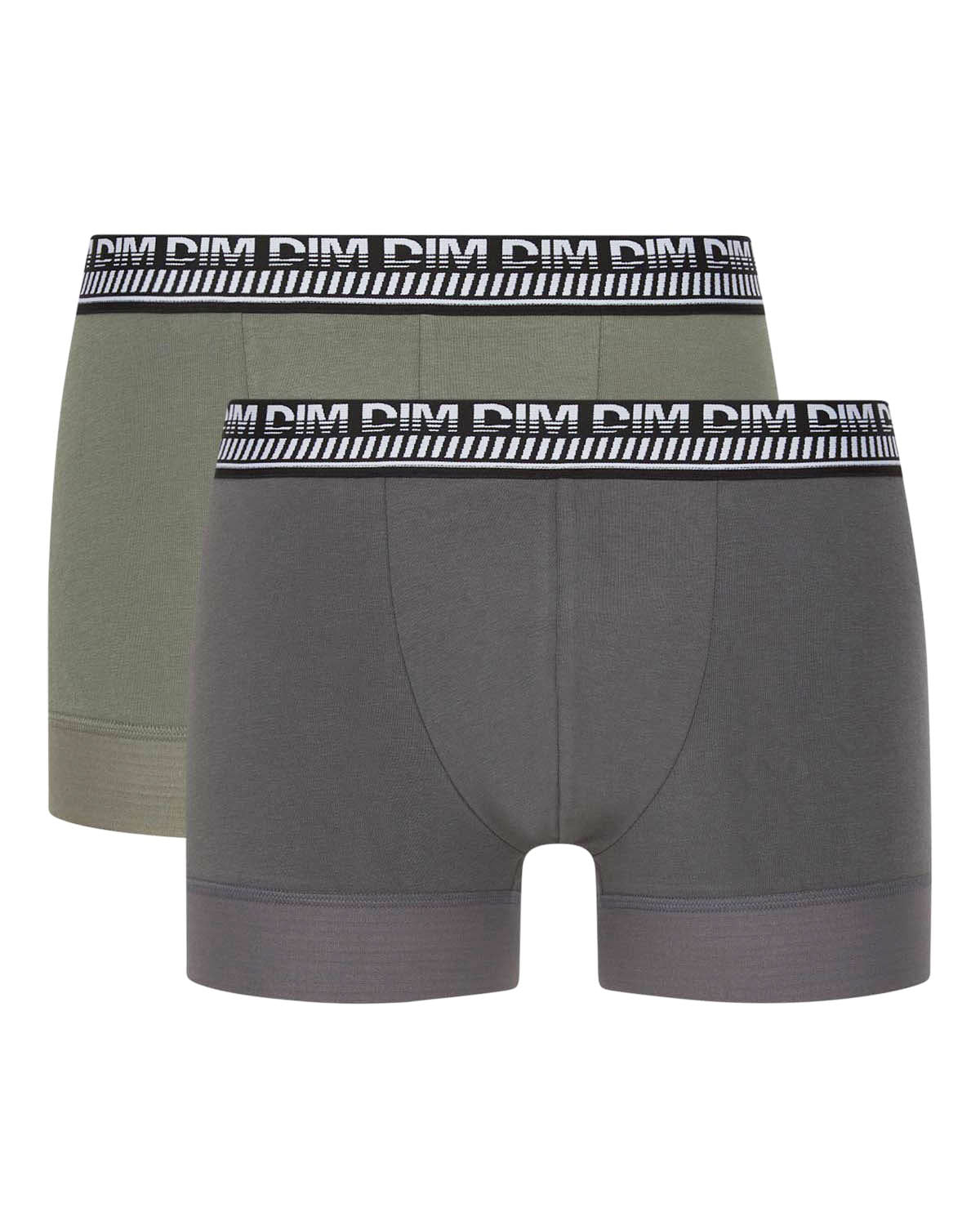 DIM Juego de bóxers para hombre en algodón elástico Verde Oliva Stay and Fit