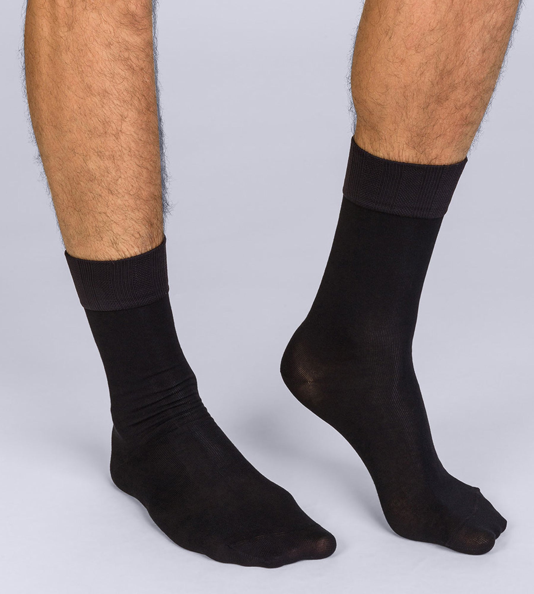 DIM Pack de 2 pares de calcetines de media pantorrilla negros hombre Soft Touch