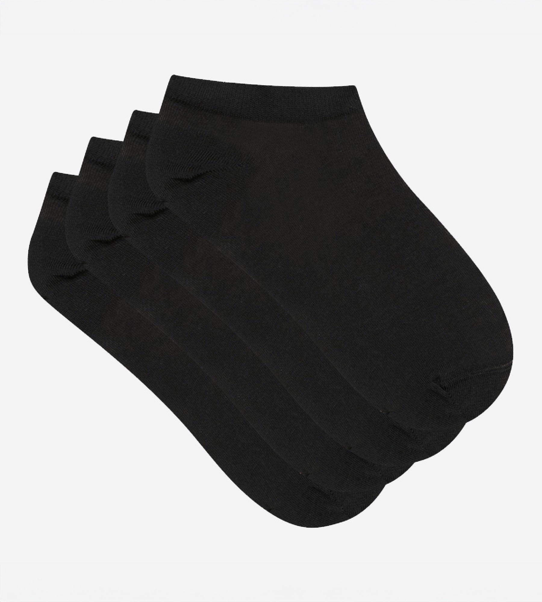 DIM Pack de 2 calcetines bajos invisibles negros Light Coton para mujer