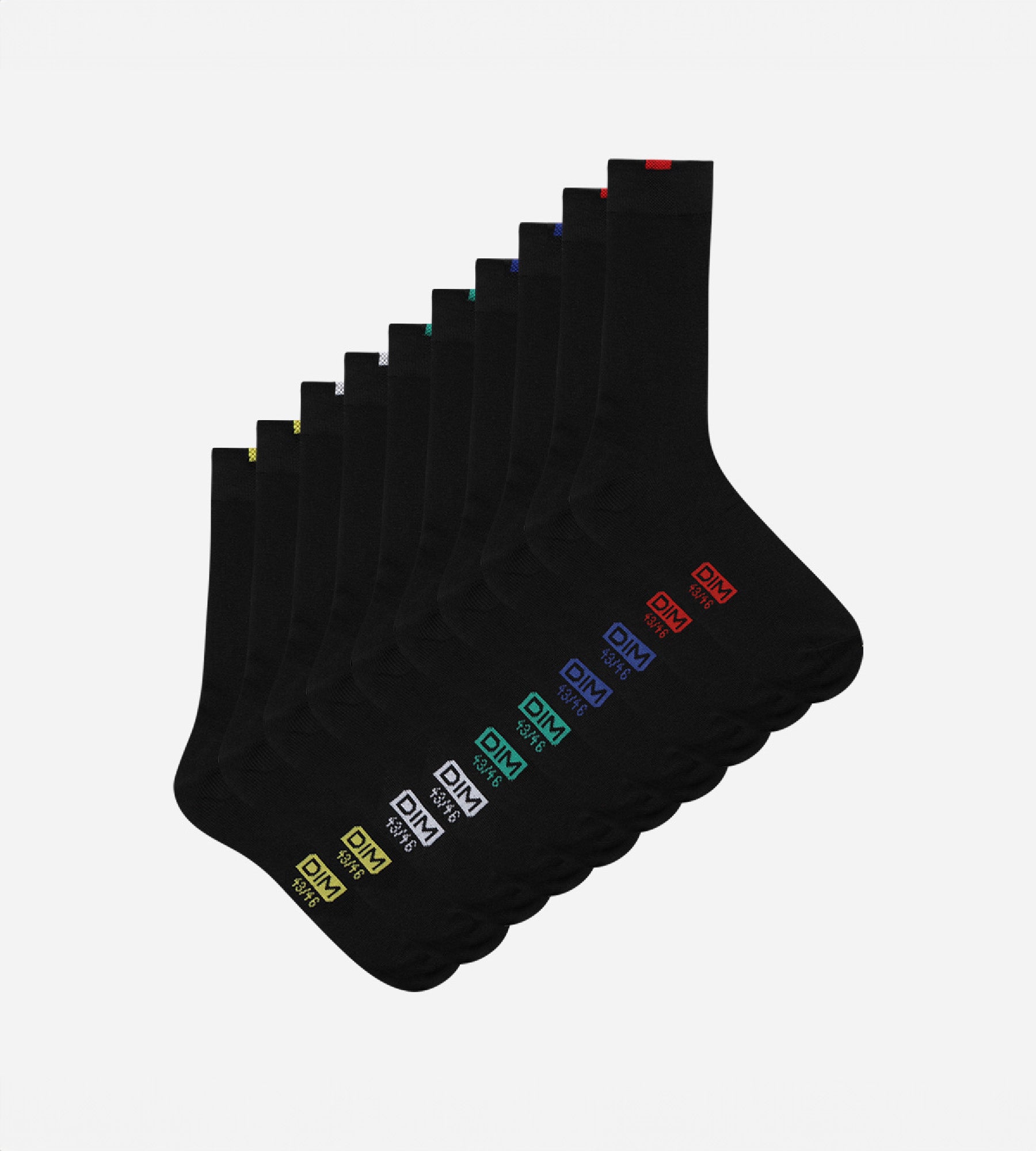 DIM Lote de 5 pares de calcetines negros EcoDIM para hombre