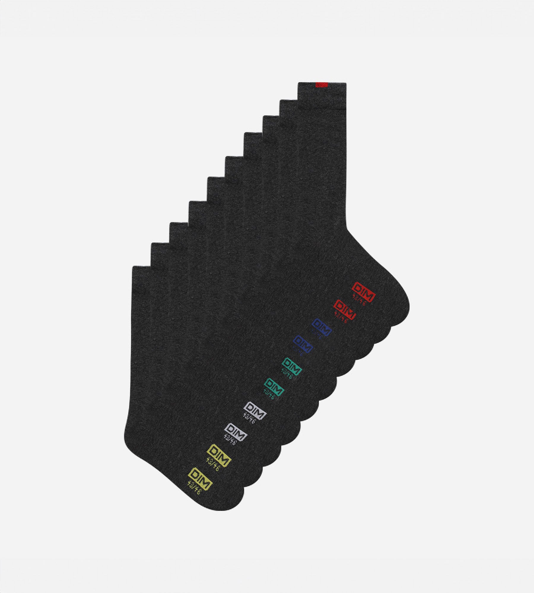 DIM Lote de 5 pares de calcetines grises EcoDIM para hombre
