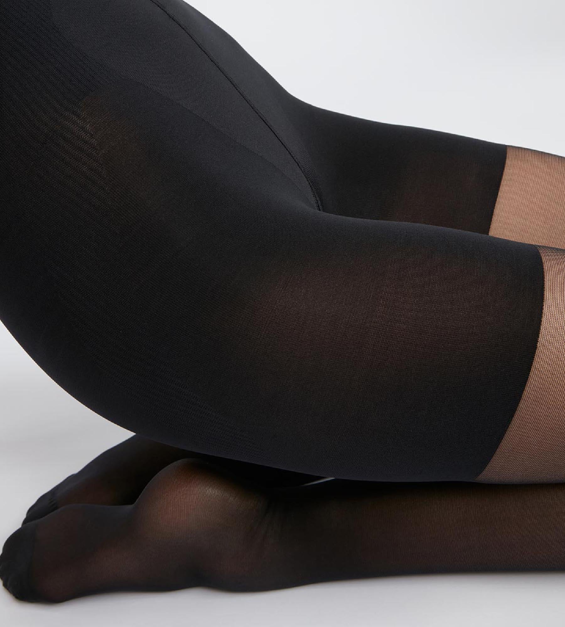 DIM Pantis de mujer moldeadores en gasa y licra Negro Diam’s Contour 360