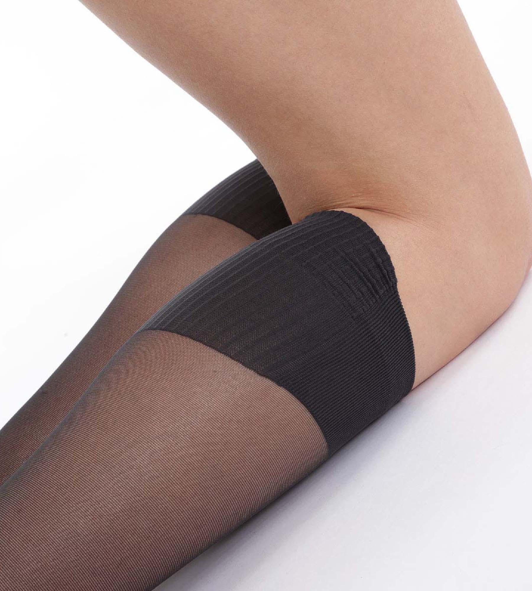 DIM Lote de 2 medias negras AbsoluFlex transparentes 20D
