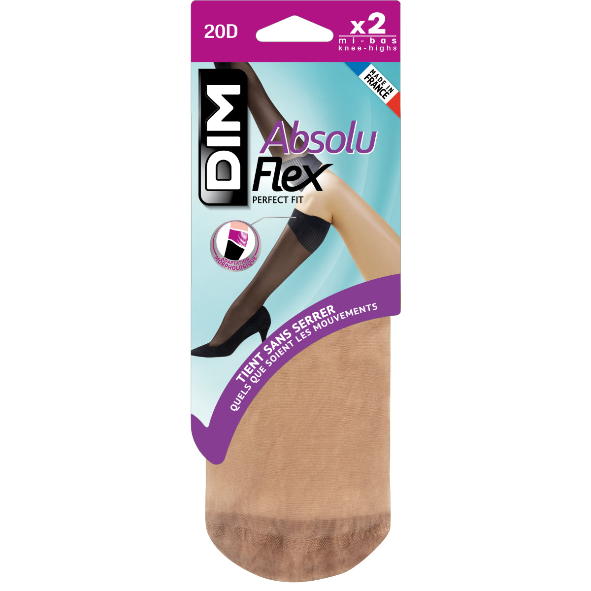 DIM Pack de 2 medias caramelo AbsoluFlex transparentes 20D