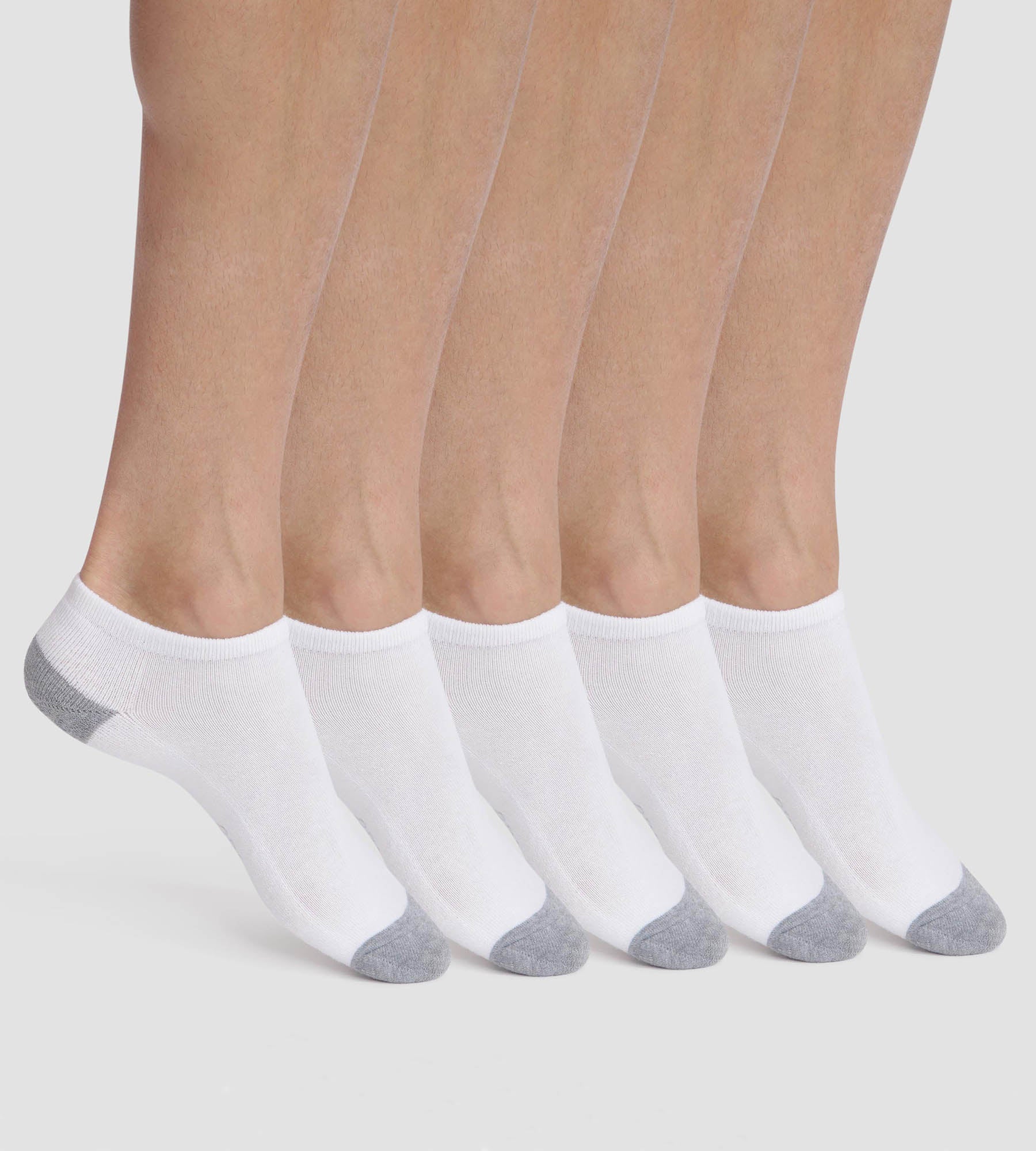 DIM Pack de 5 pares de calcetines bajos de hombre de algodón blanco EcoDim Sport