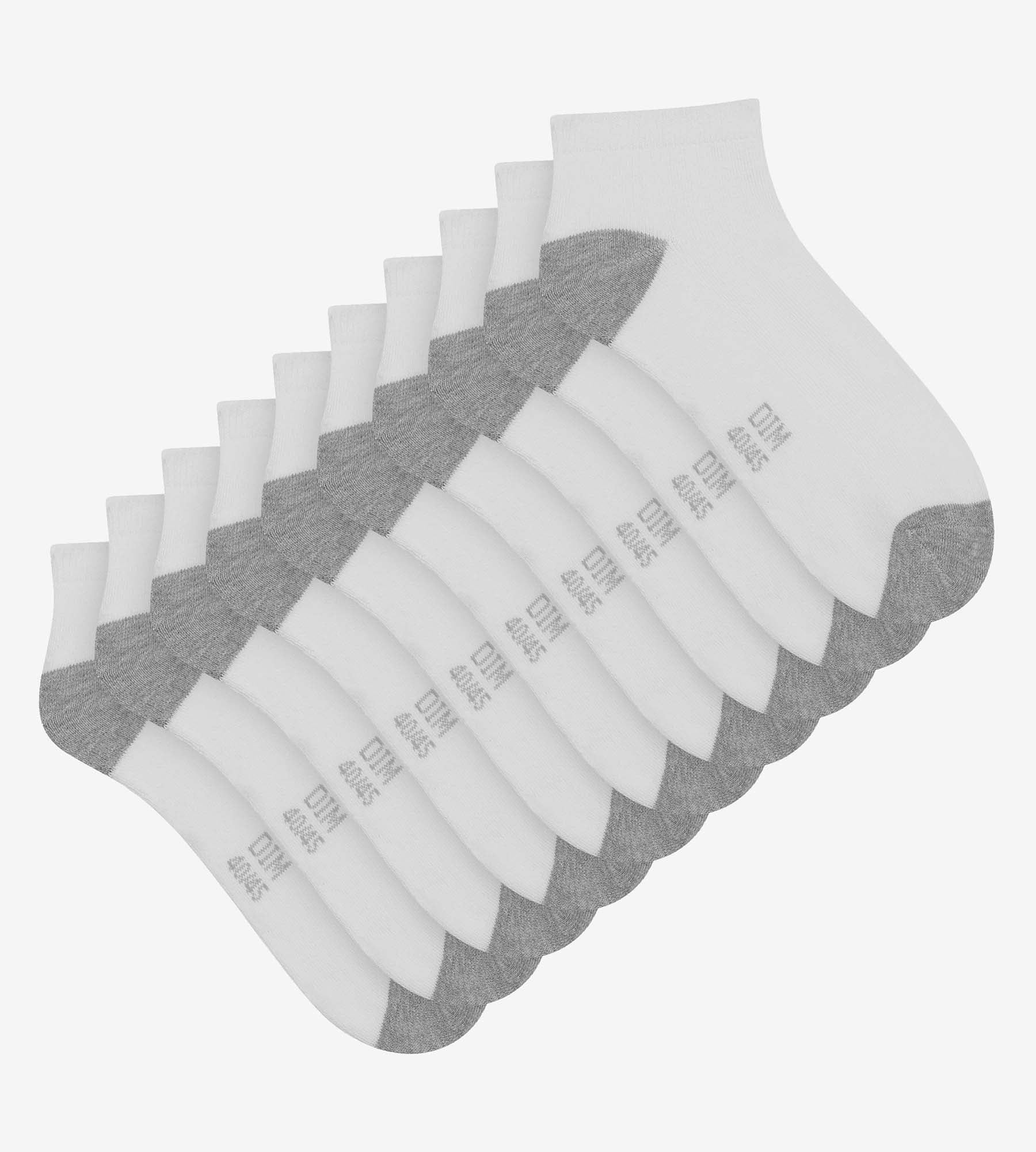 DIM Pack de 5 pares de calcetines bajos de hombre de algodón blanco EcoDim Sport