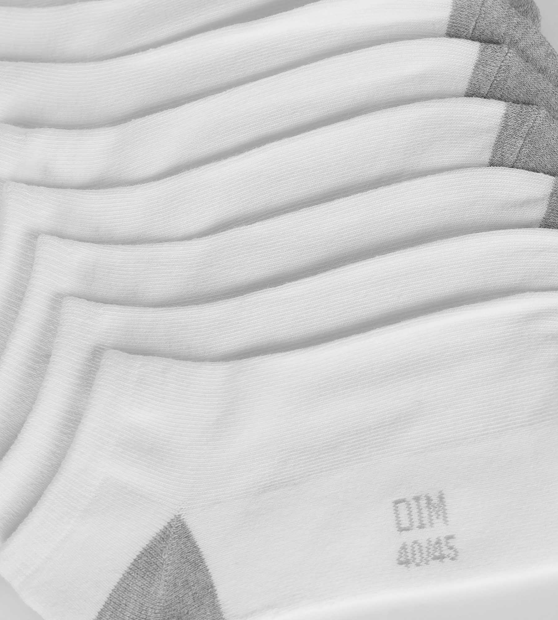 DIM Pack de 5 pares de calcetines bajos de hombre de algodón blanco EcoDim Sport