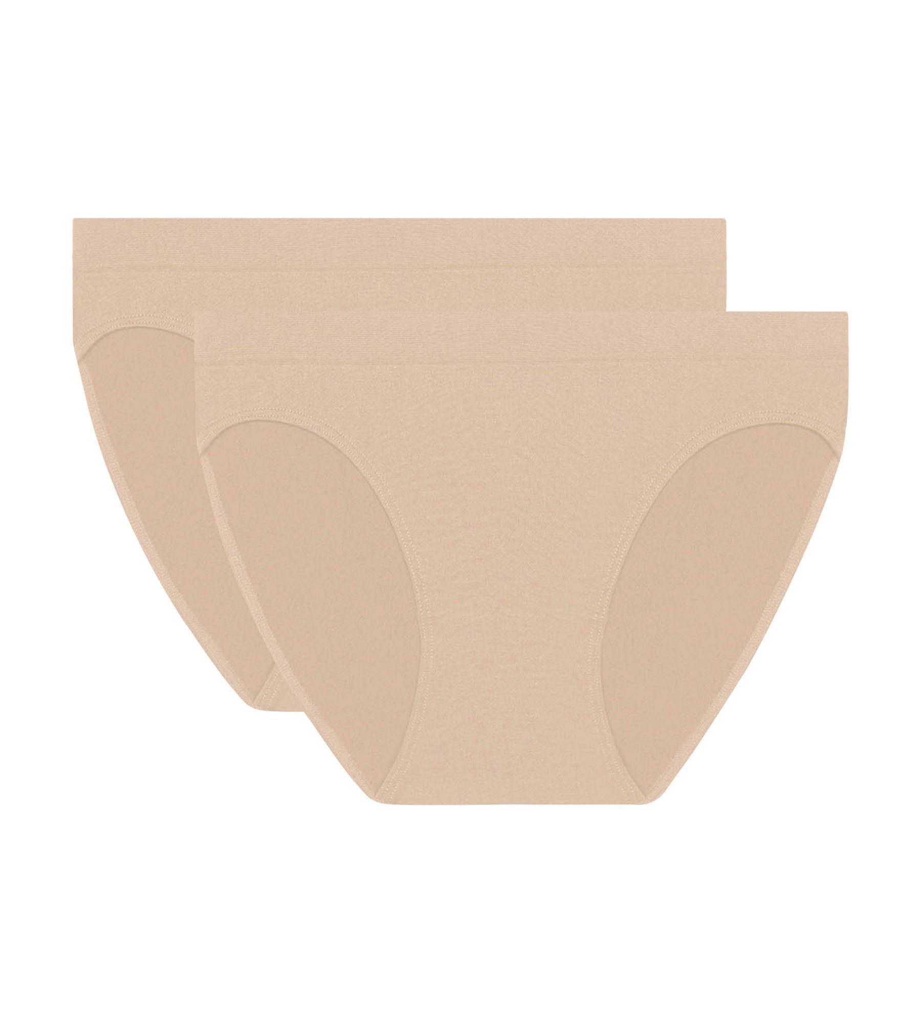 DIM Pack de 2 braguitas de microfibra sin costuras nude Les Pockets EcoDim