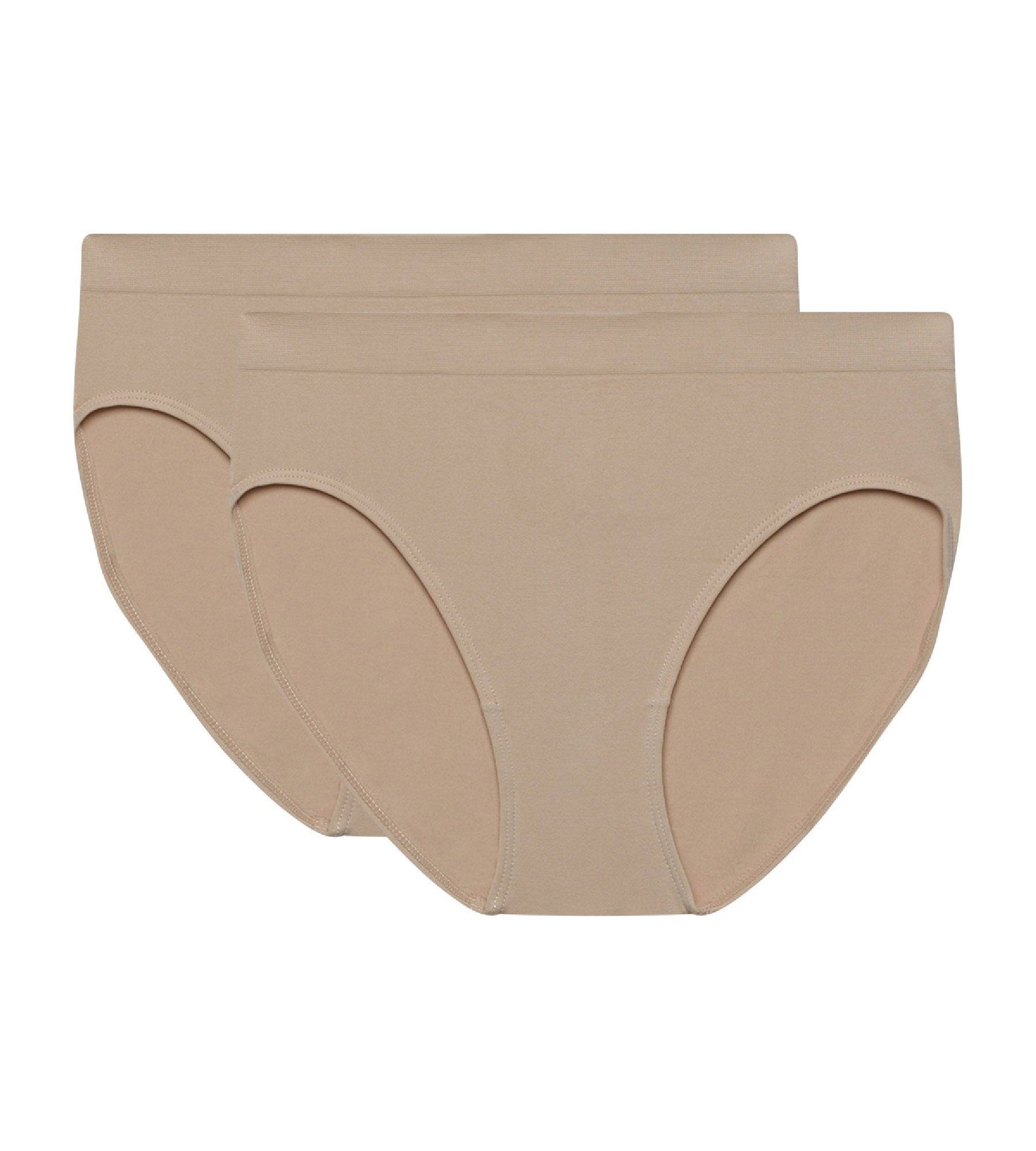 DIM Juego de 2 braguitas de cintura alta New Skin Les Pockets Eco sin costuras