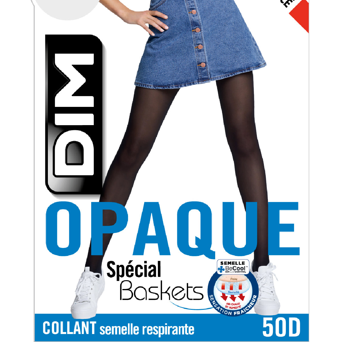 DIM Panti negro opaco aterciopelado especial Sneakers 50D