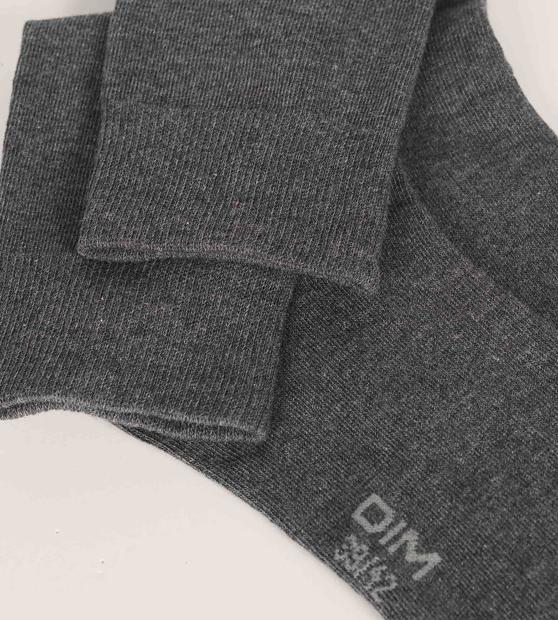DIM Pack de 3 pares de calcetines de hombre de algodón gris Dim Coton
