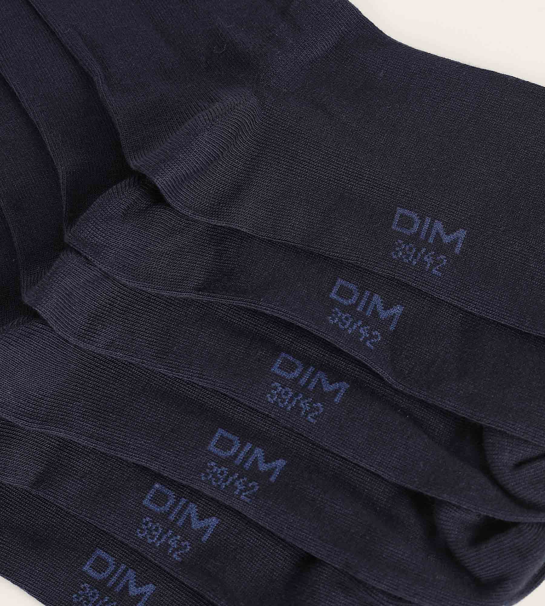 DIM Pack de 3 pares de calcetines para hombre de algodón azul marino Dim Coton Confort