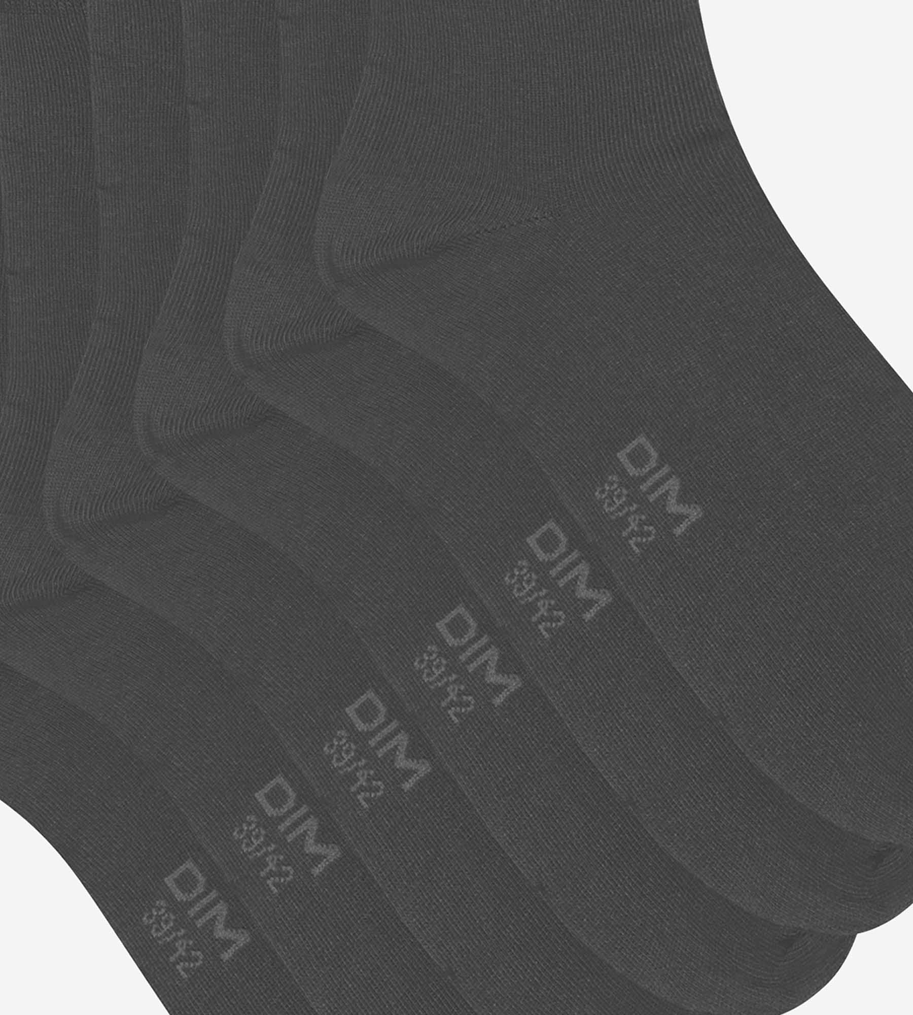 DIM Pack de 3 pares de calcetines de algodón para hombre gris antracita Dim Coton Confort