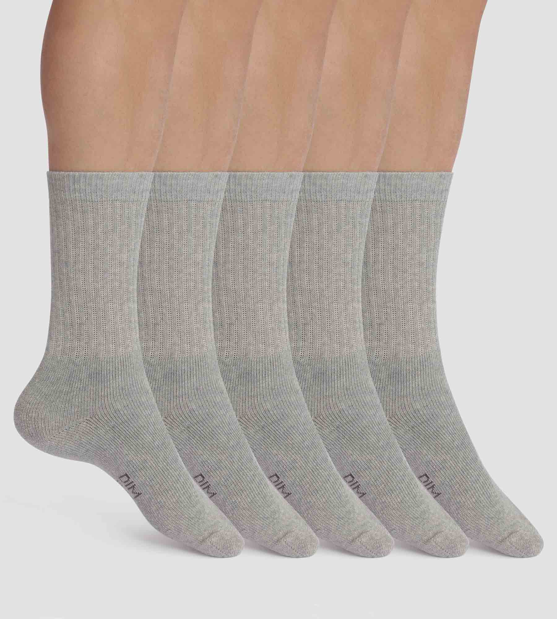 DIM Pack de 5 pares de calcetines de hombre de algodón gris jaspeado EcoDim Sport