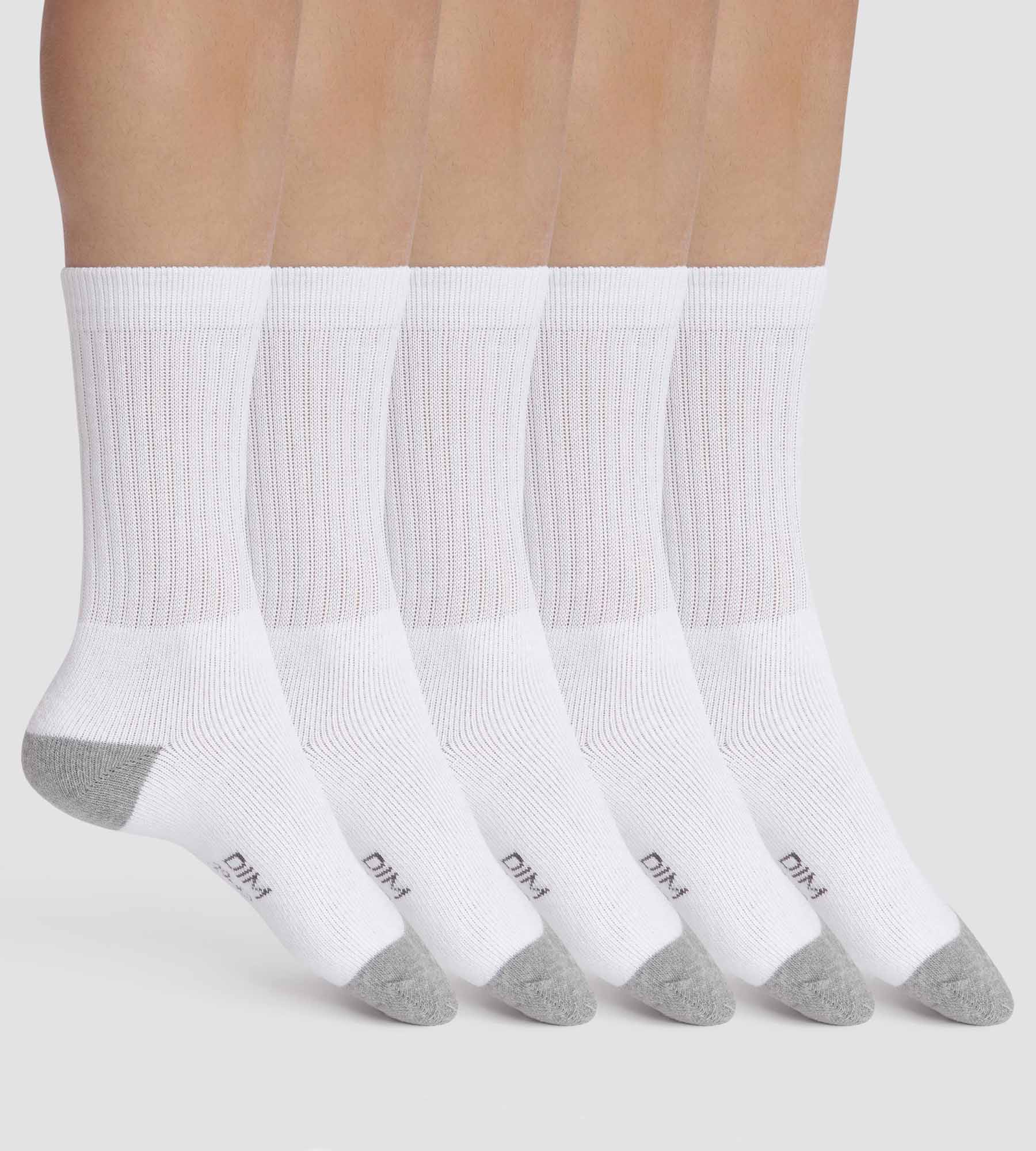 DIM Pack de 5 pares de calcetines de hombre de algodón blanco y gris claro EcoDim Sport