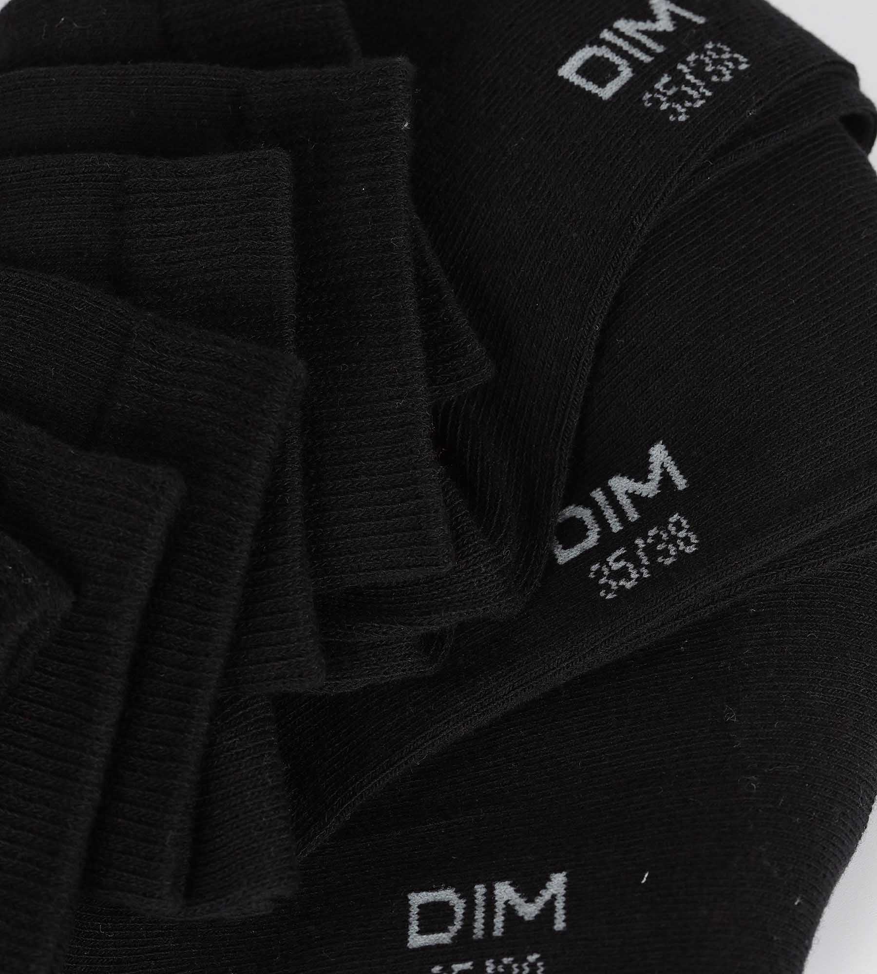 DIM Juego de 3 pares de calcetines de mujer Algodón Negro Buen Precio