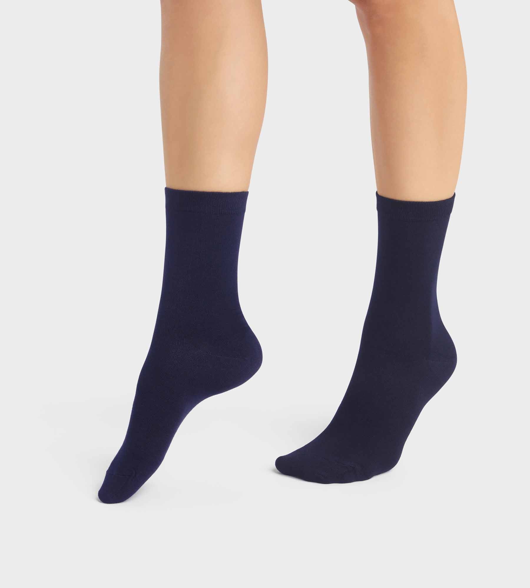 DIM Pack de 2 pares de calcetines de mujer de viscosa de bambú azul marino Dim Bambou
