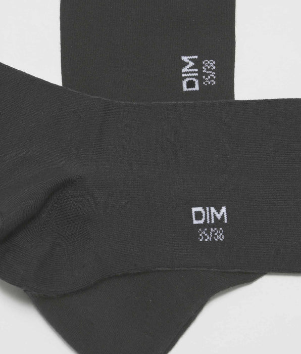 DIM Pack de 2 pares de calcetines de mujer de punto natural gris antracita de la gama Dim Bambou