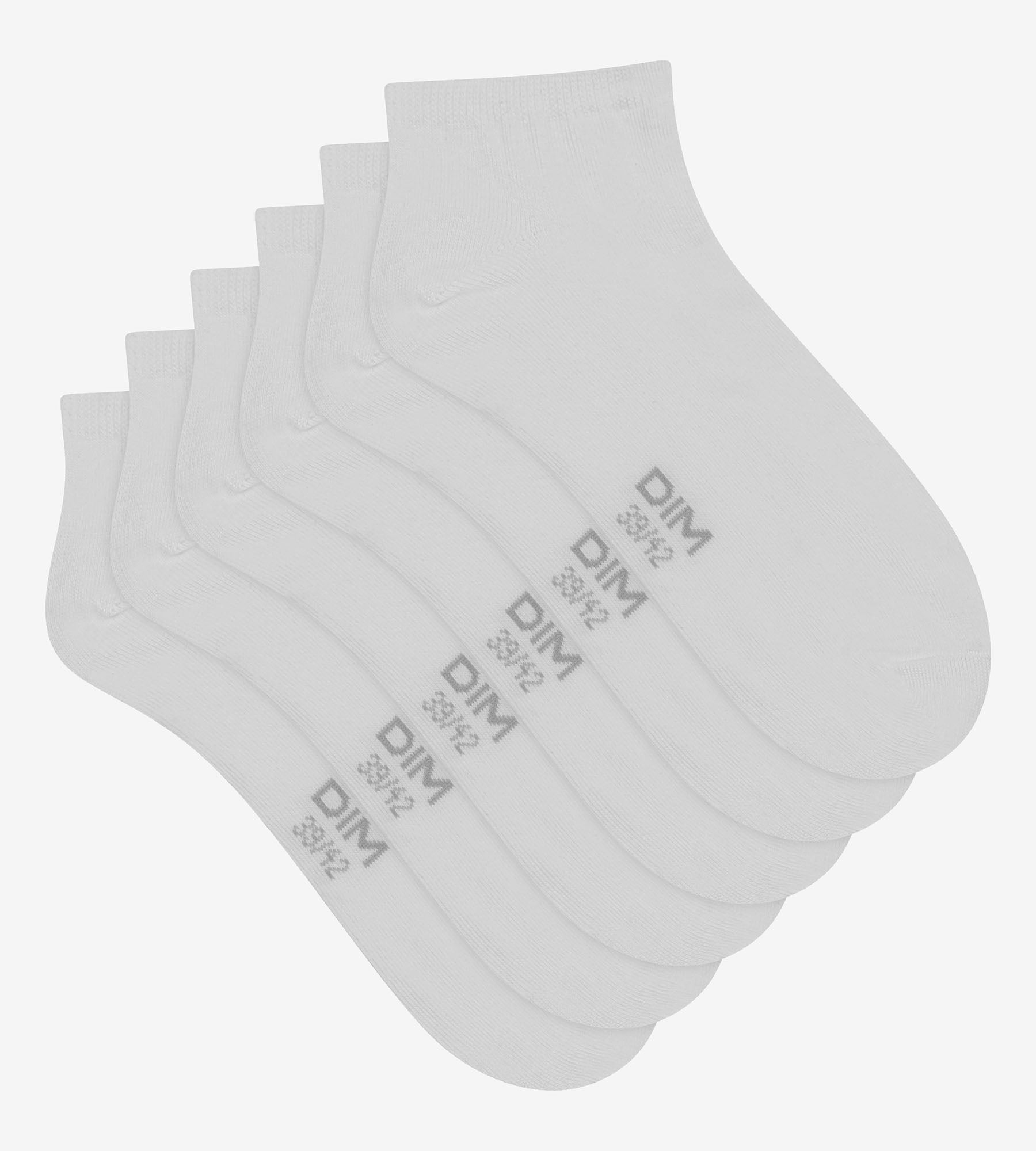 DIM Pack de 3 pares de calcetines de hombre cortos blancos de Dim