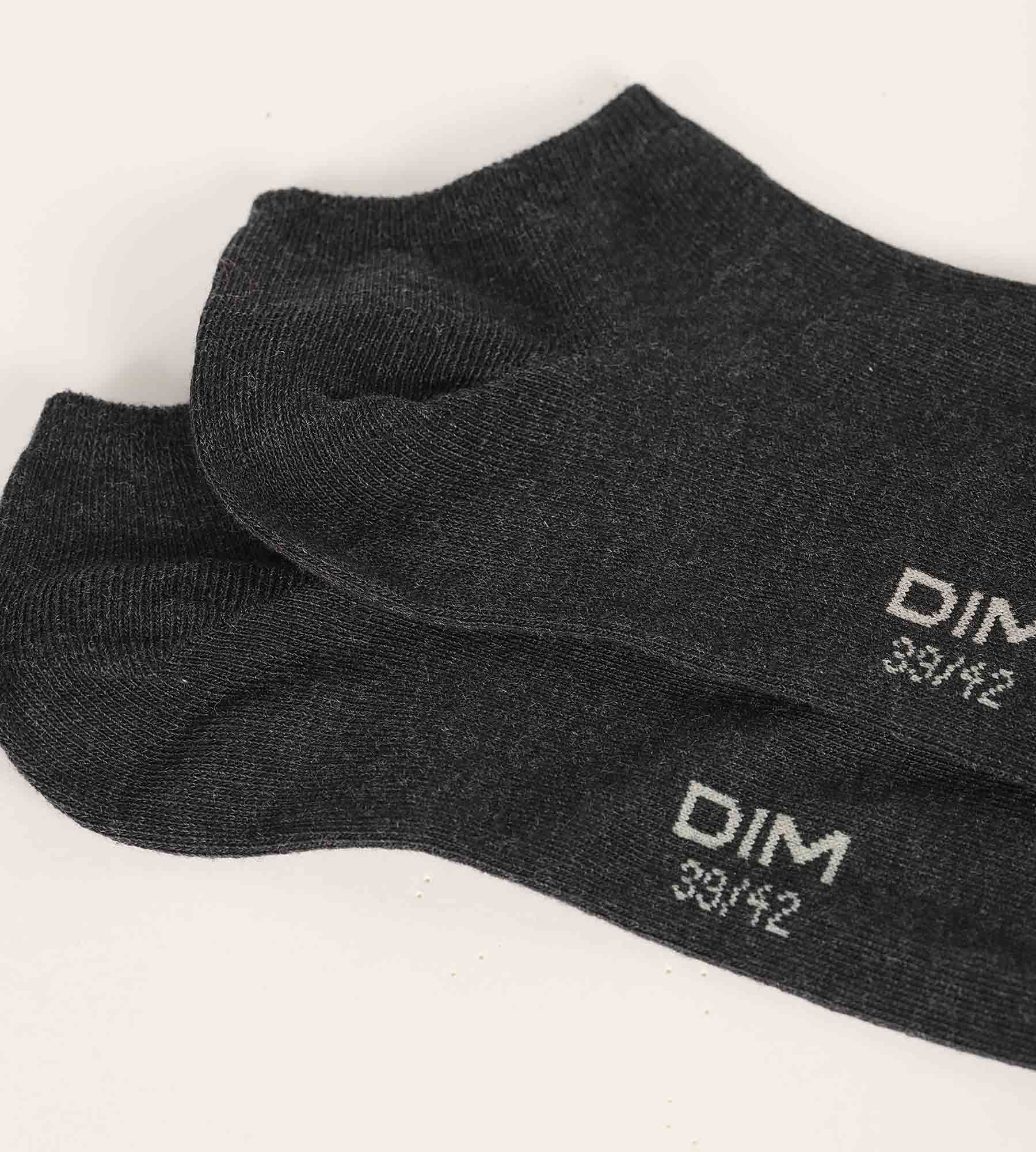 DIM Pack de 3 pares de calcetines de hombre cortos negros de Dim