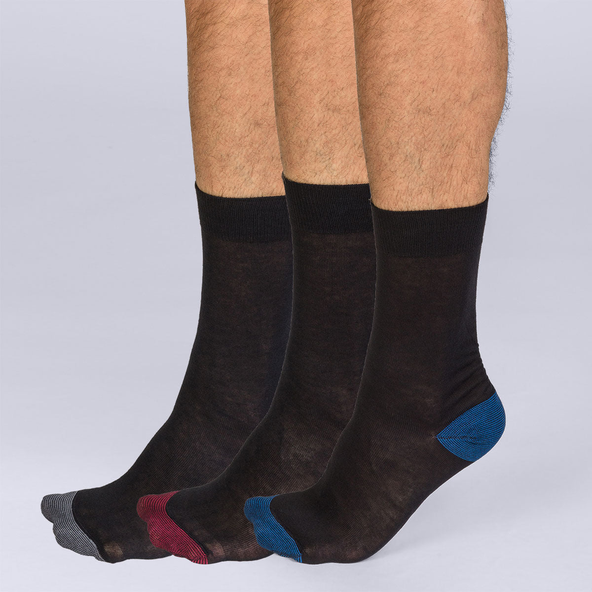 DIM Lote de 3 calcetines de media pantorrilla Mix and Match para hombre Coton Style