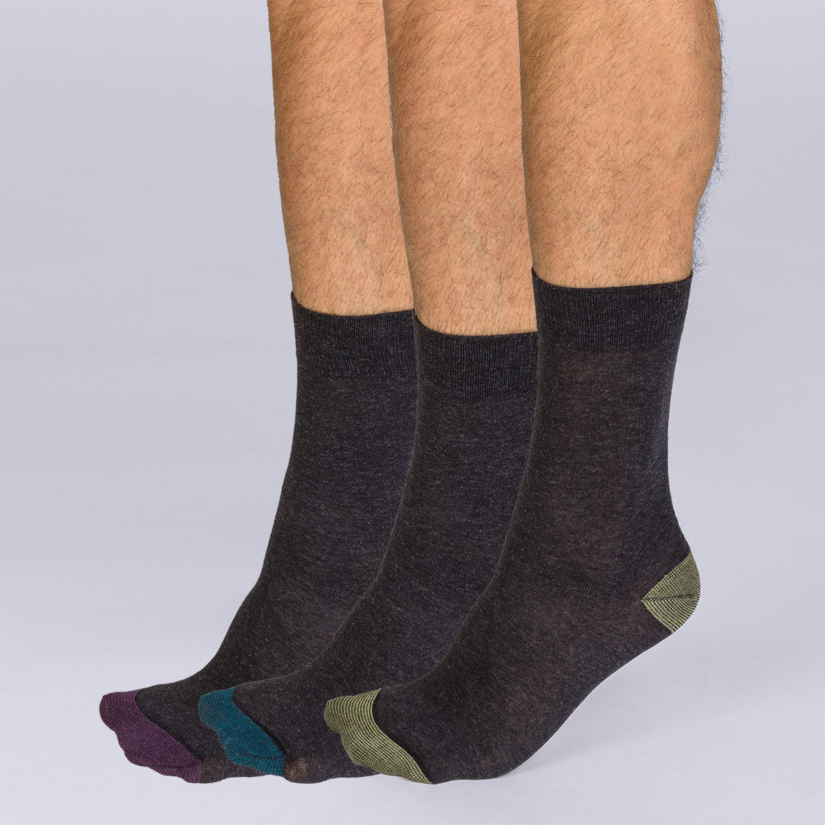 DIM Lote de 3 calcetines de media pantorrilla Mix and Match para hombre Coton Style