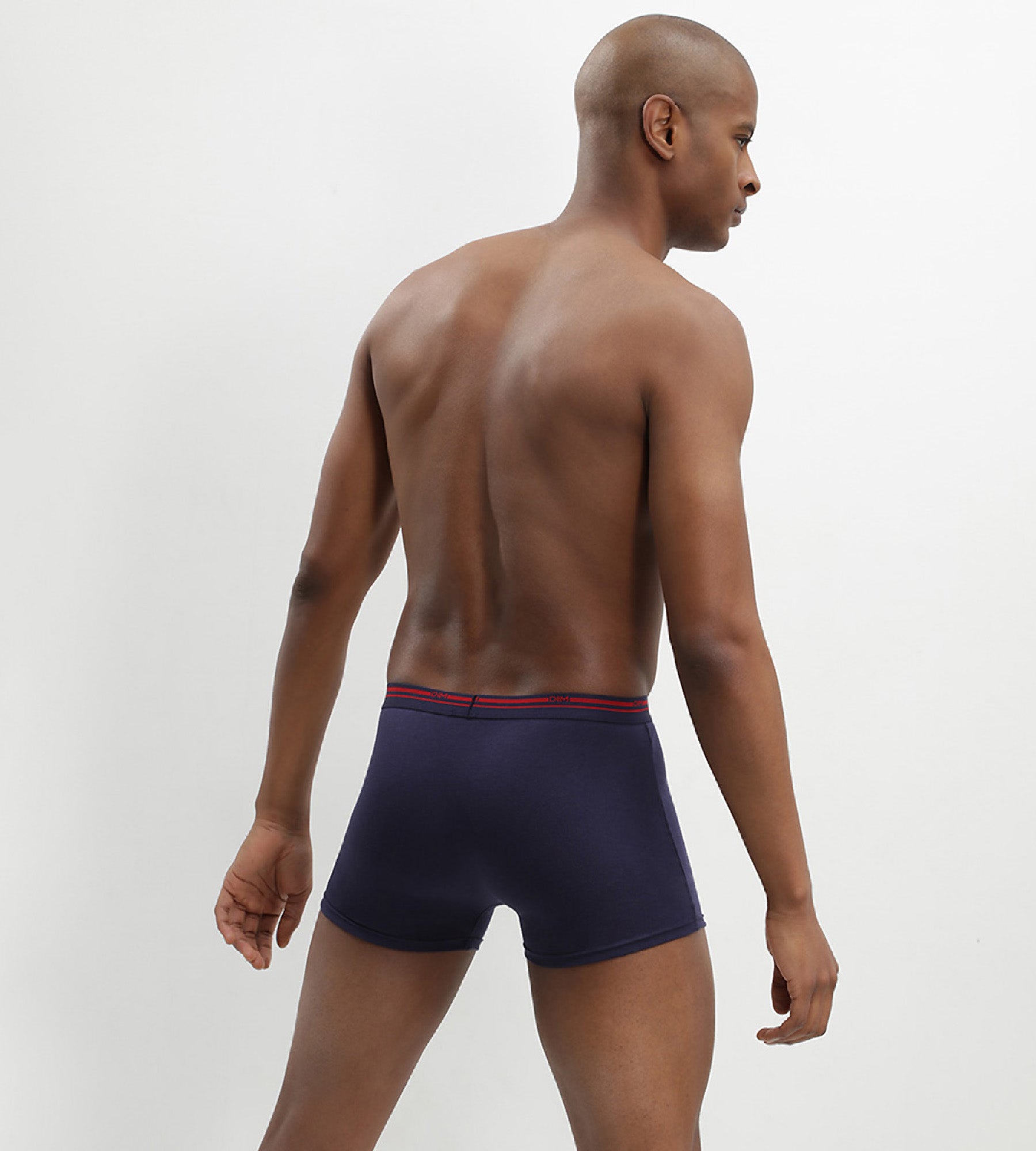 DIM Pack de 3 bóxers de algodón elástico azul denim y rojo Classic Colors