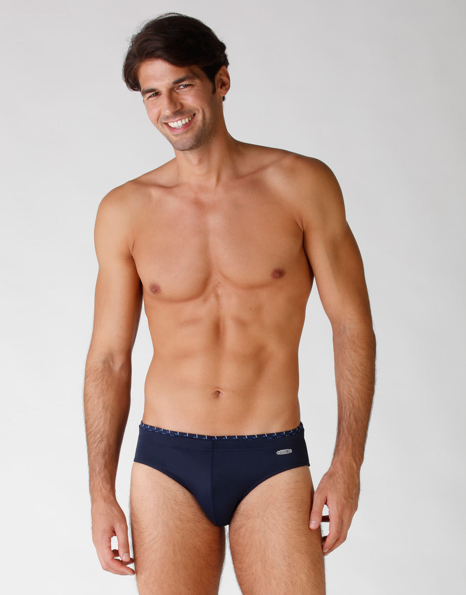 DIM Bañador de microfibra azul noche para hombre