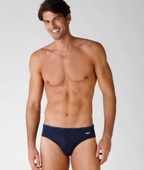 DIM Bañador de microfibra azul noche para hombre