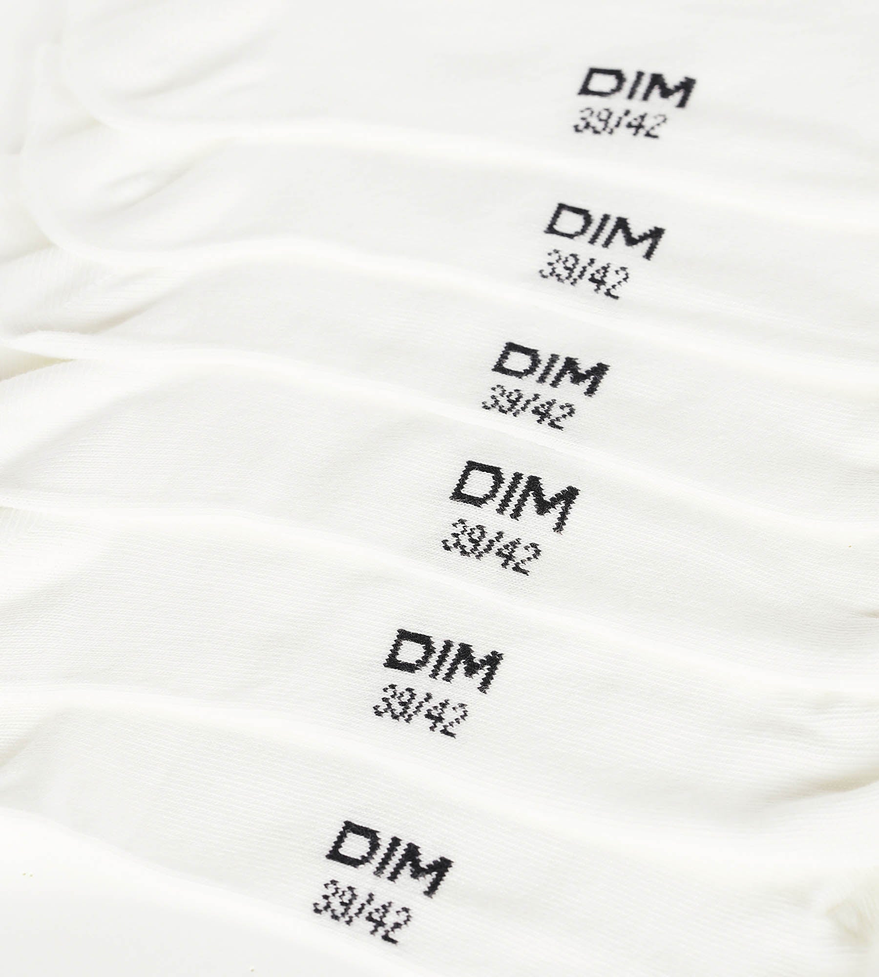 DIM Pack de 3 pares de calcetines para mujer cortos de algodón blanco Dim Coton