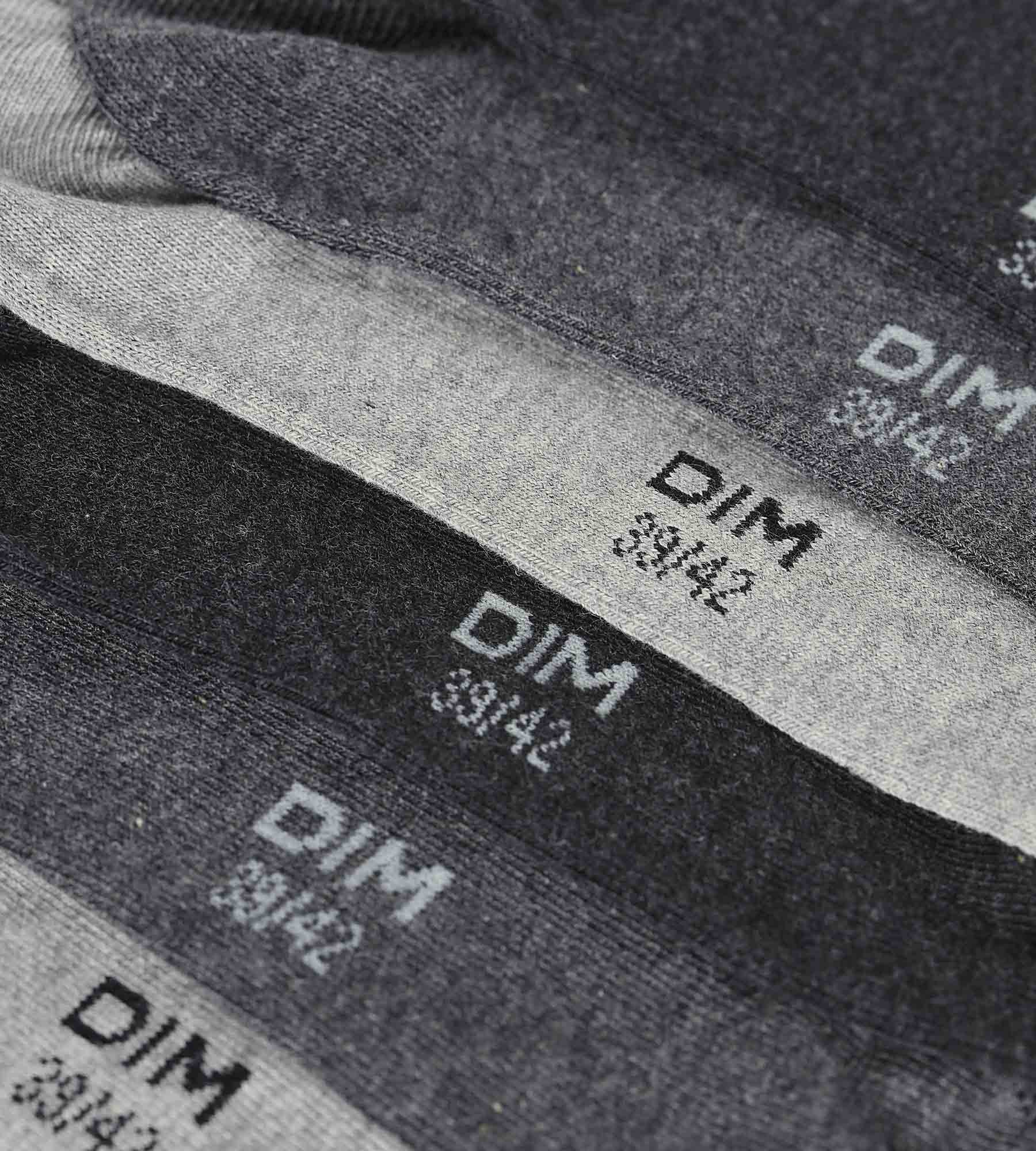 DIM Pack de 3 pares de calcetines para mujer de algodón cortos y grises Dim Coton