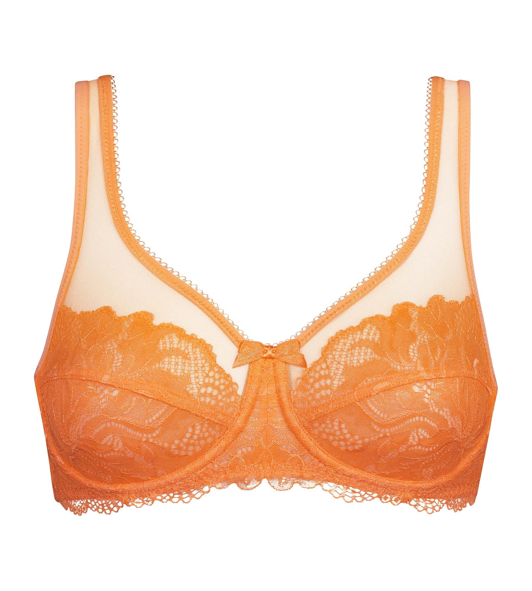 DIM Sujetador push-up generoso Essentiel Mandarine de encaje
