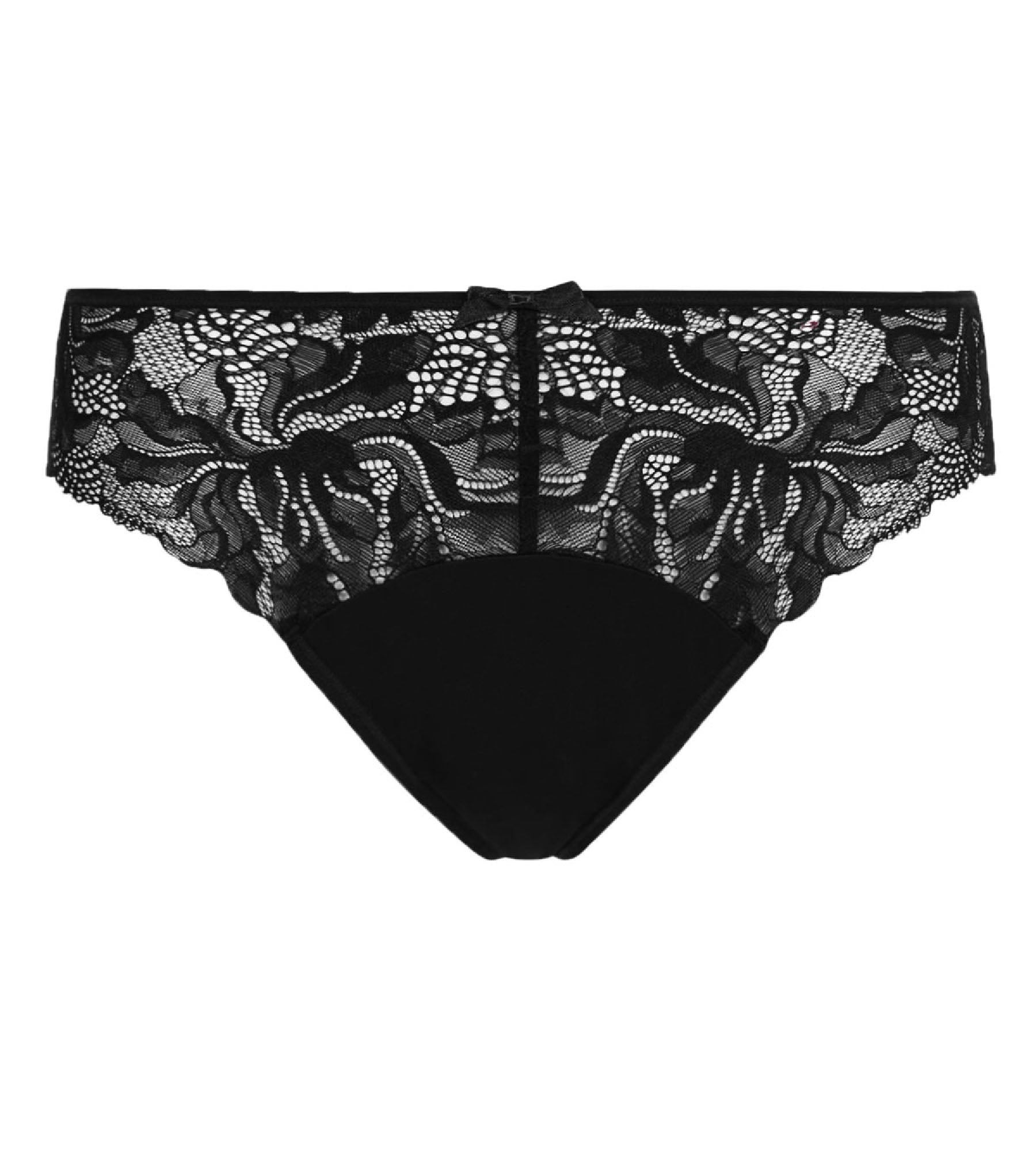 DIM Braguita negra de mujer de microfibra y encaje Generous Essentiel