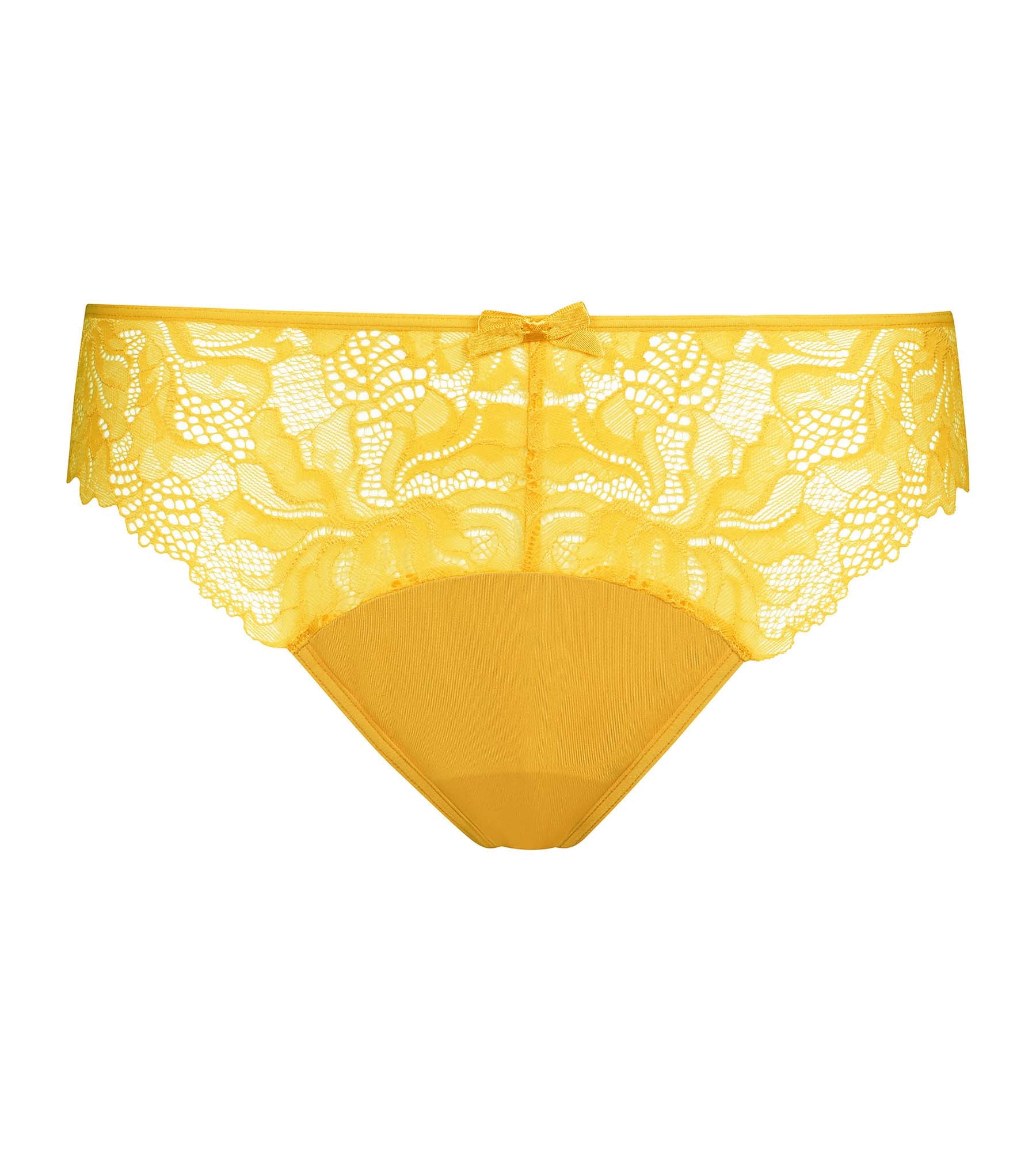 DIM Braga de mujer de microfibra y encaje Amarillo Dim Generous Essentiel