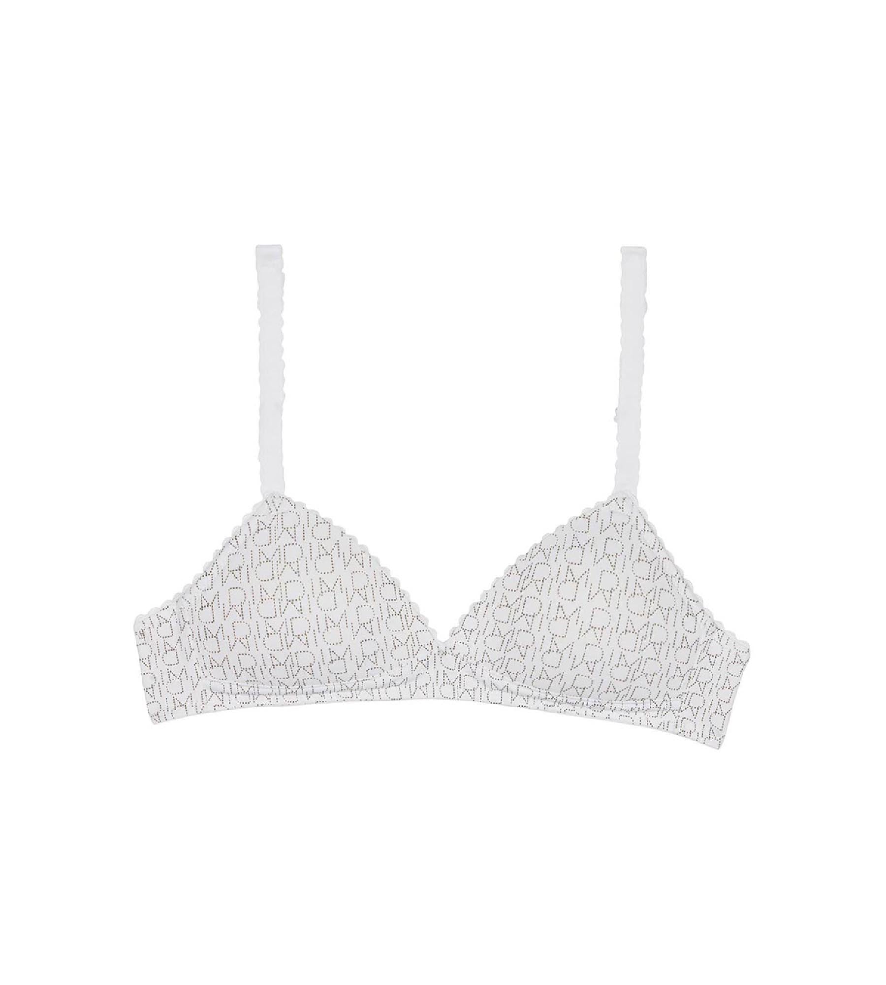 DIM Sujetador niña blanco triangular con estampado de logos - DIM Touch