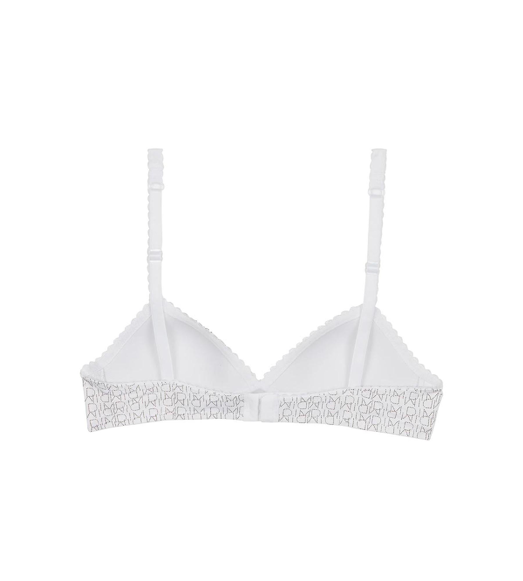 DIM Sujetador niña blanco triangular con estampado de logos - DIM Touch