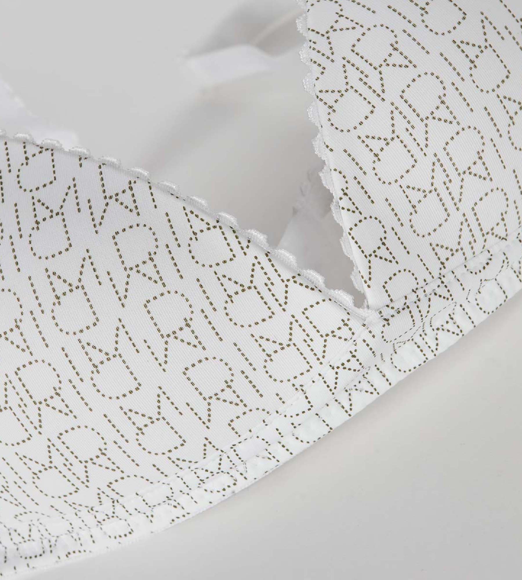 DIM Sujetador niña blanco triangular con estampado de logos - DIM Touch