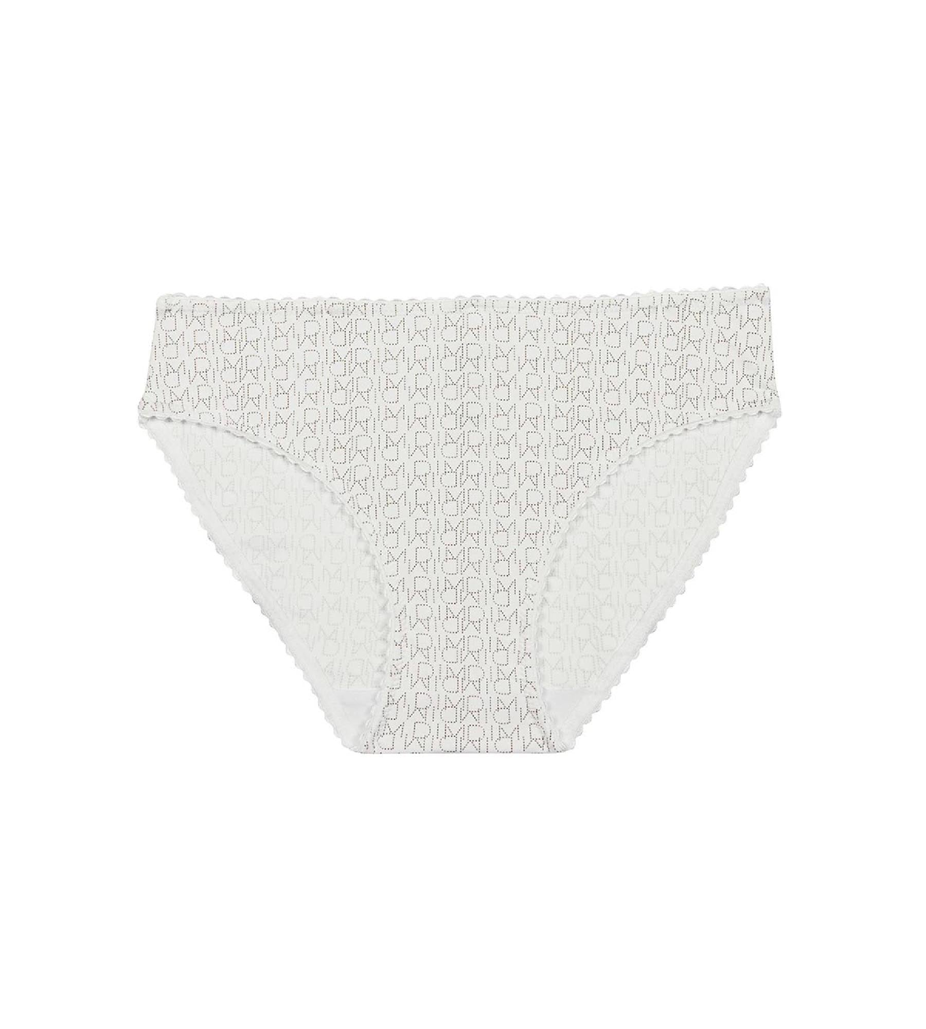DIM Braguita de niña blanca de microfibra con estampado de logos - Dim Touch