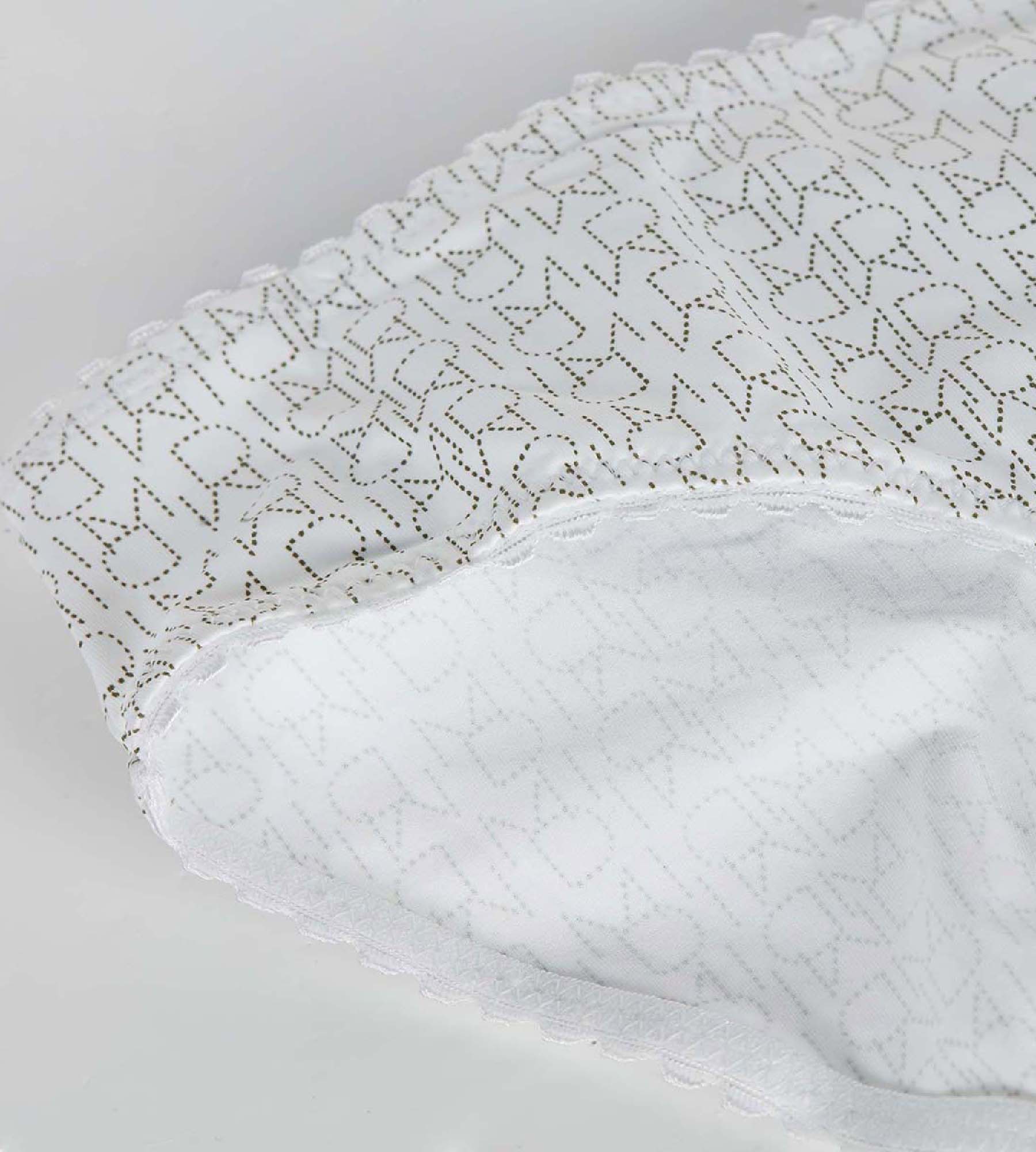 DIM Braguita de niña blanca de microfibra con estampado de logos - Dim Touch