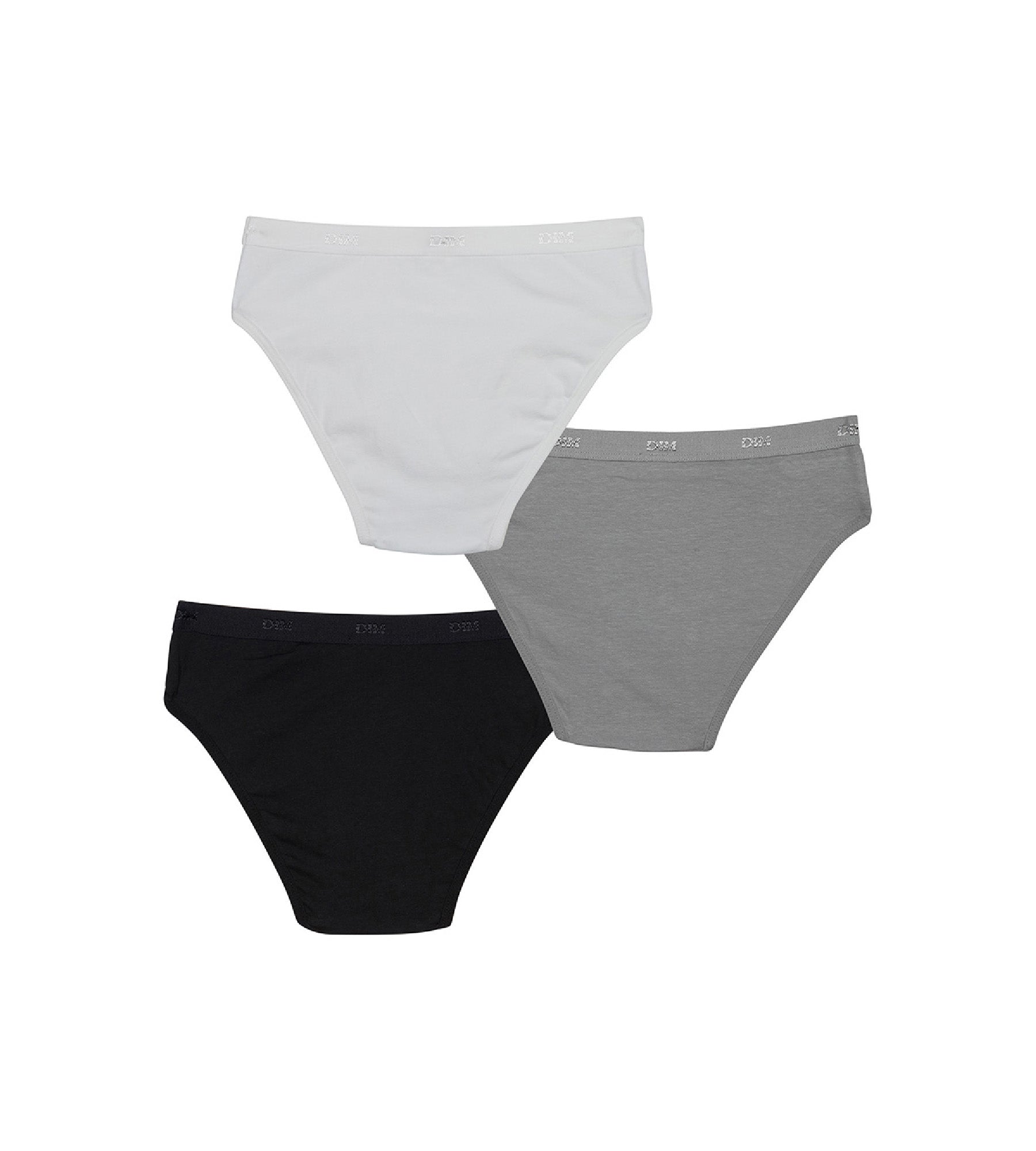DIM Juego de 3 bragas blancas, negras y grises Les Pockets DIM Girl
