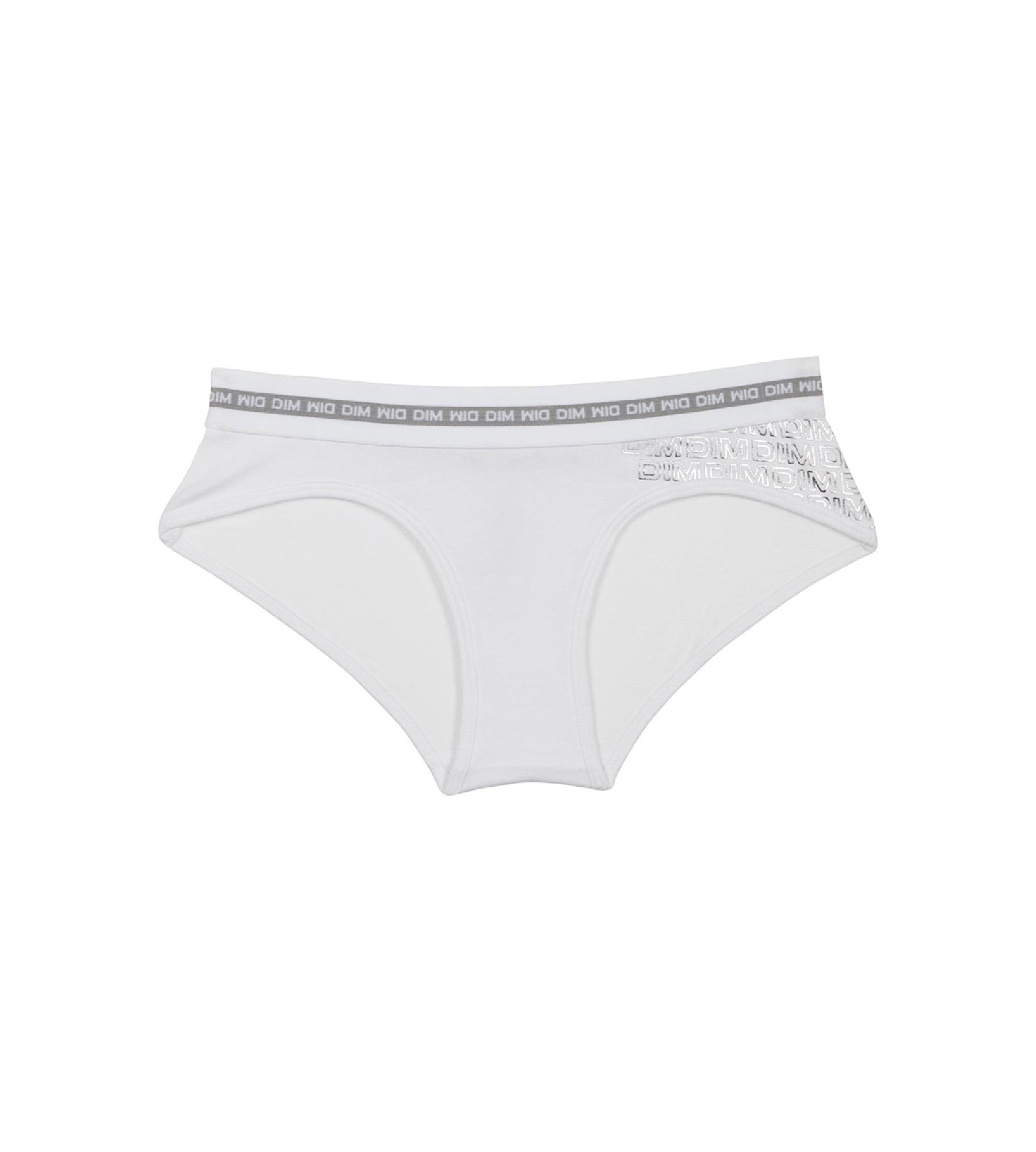 DIM Short de niña de algodón elástico blanco con estampados plateados Dim Sport